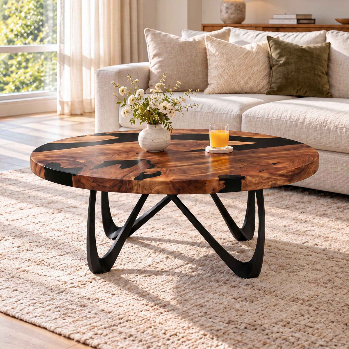 Coffee Table Round or Square for Scandinavian Homes - 125B Vale - Interior