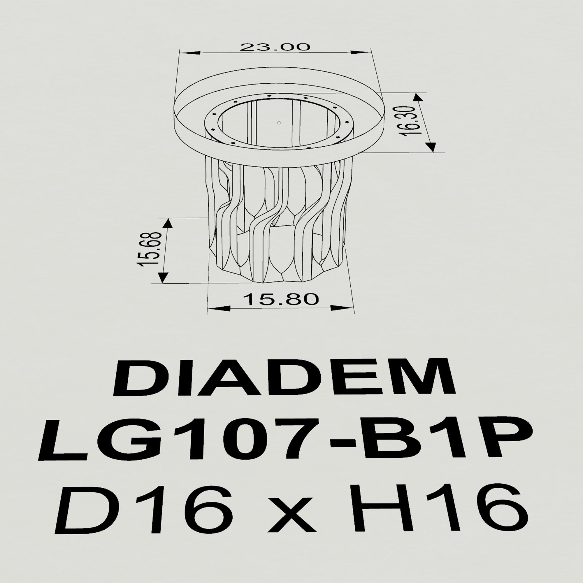 Coffee Table with Diadem 16" H Metal Table Base - 3d drawings