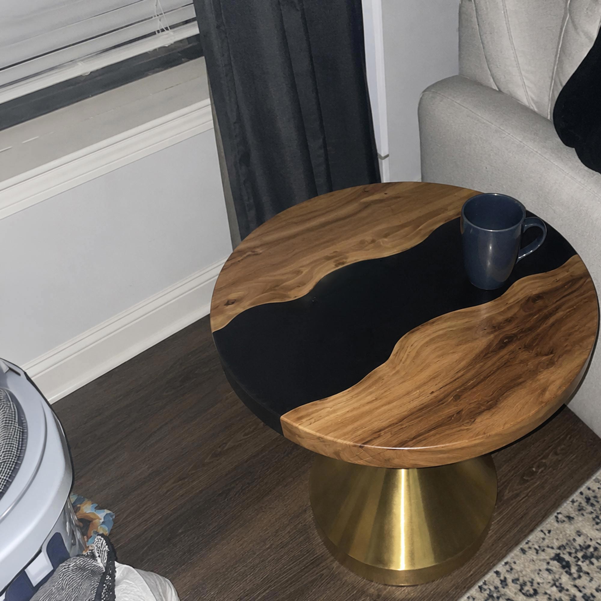 Coffee Table with Flux Gold 13.5"D x 16" H (Small Size) Handcrafted Steel Table Base - Customer feedback