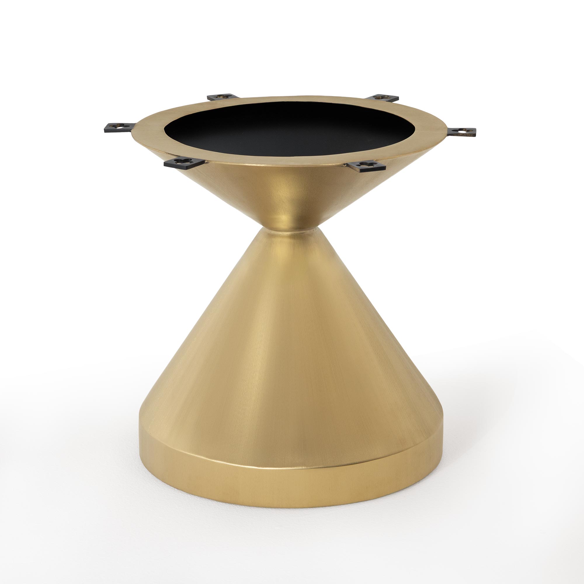 Coffee Table with Flux Gold 15"D x 16" H (Small Size) Handcrafted Steel Table Base - White Background