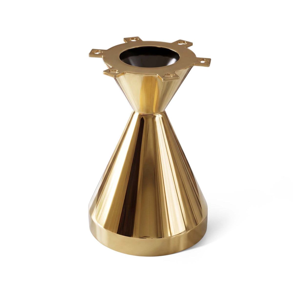Coffee with Flux Gold 16" H Metal Table Base - polished TB-16H10D base only white background