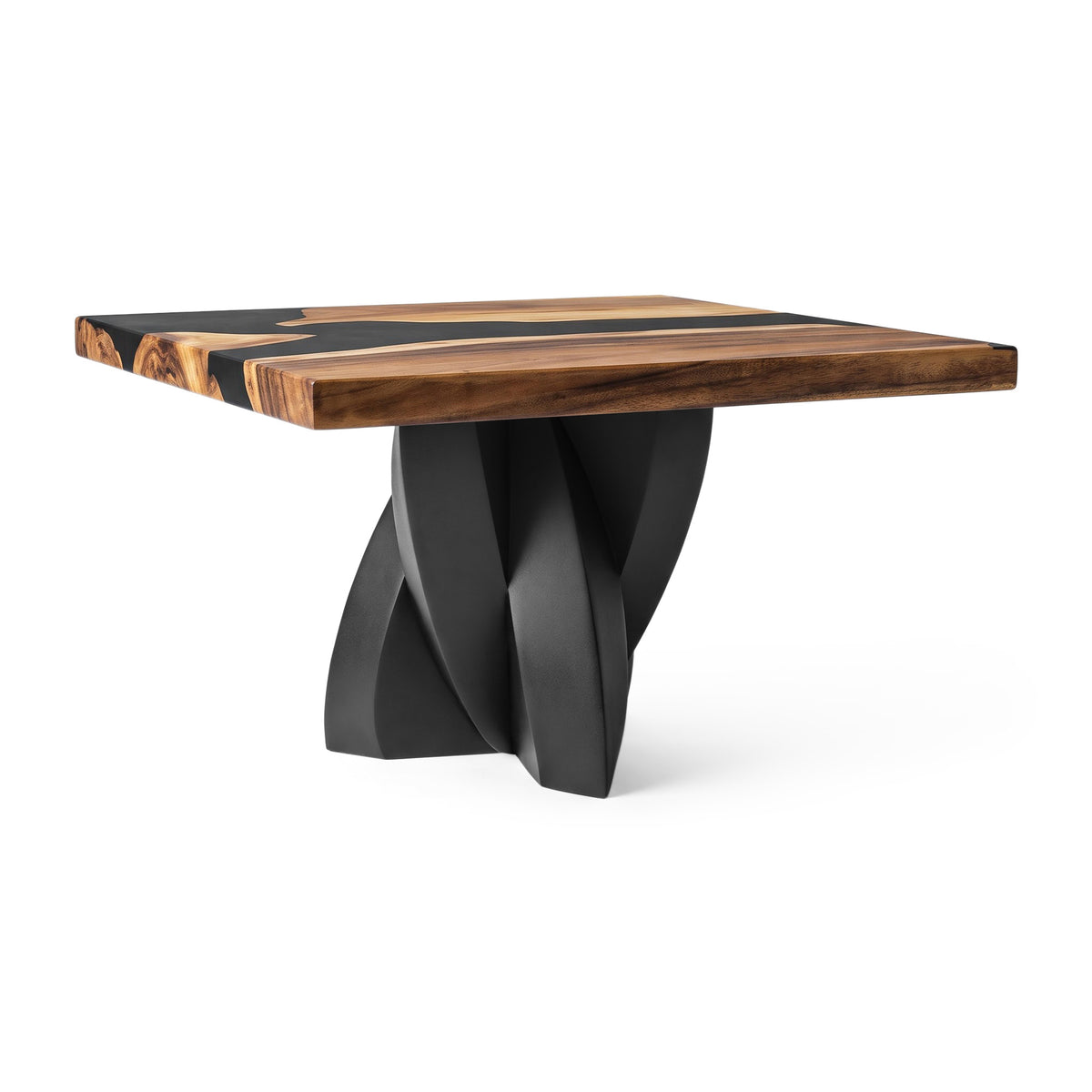 Contemporary Coffee Table 29" Round & Square with Petal Steel Base - 110 Calix - SSQ29 White background