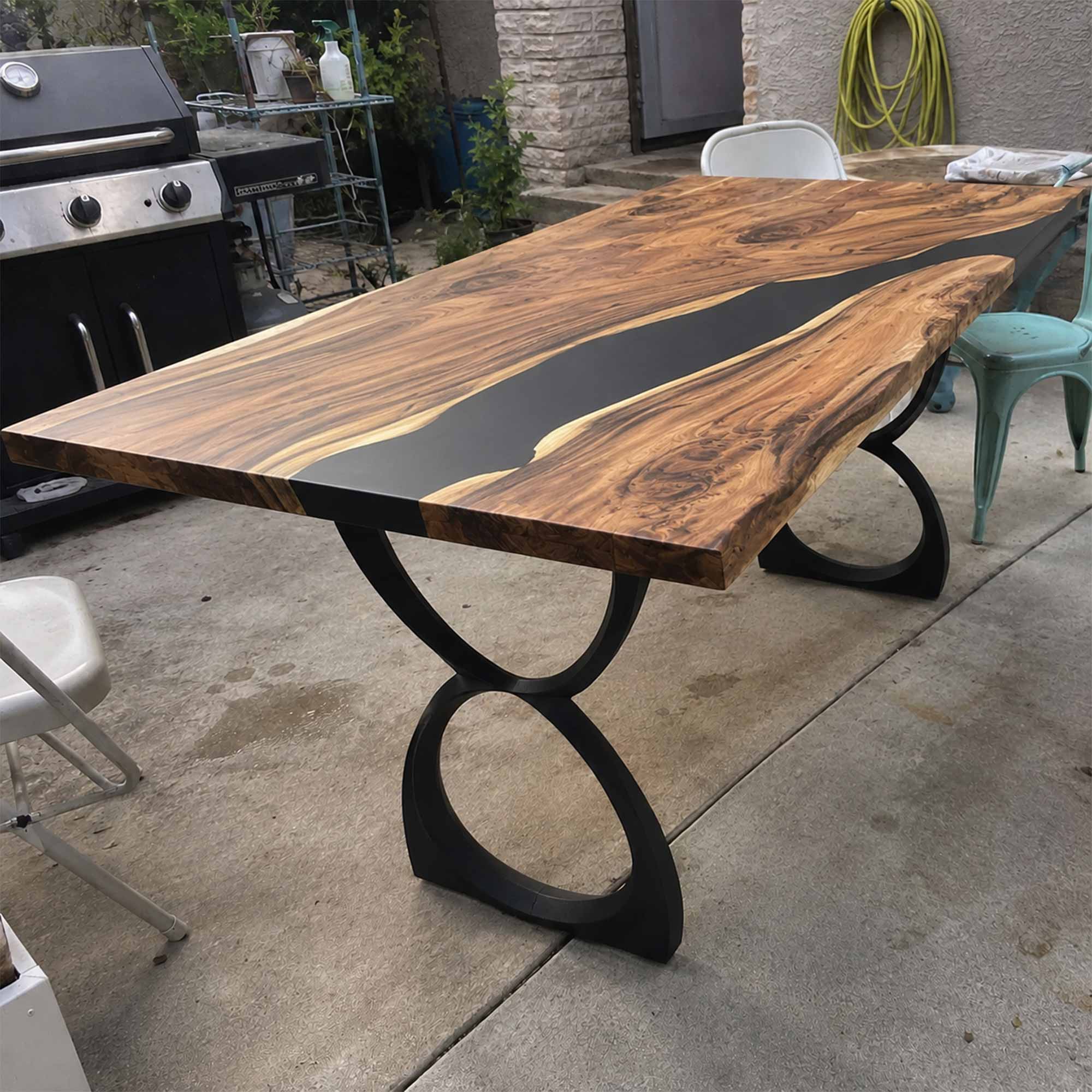 Dining Table with Amplex 28.5" H Metal Table Legs - Epoxy table top Customer Feedback