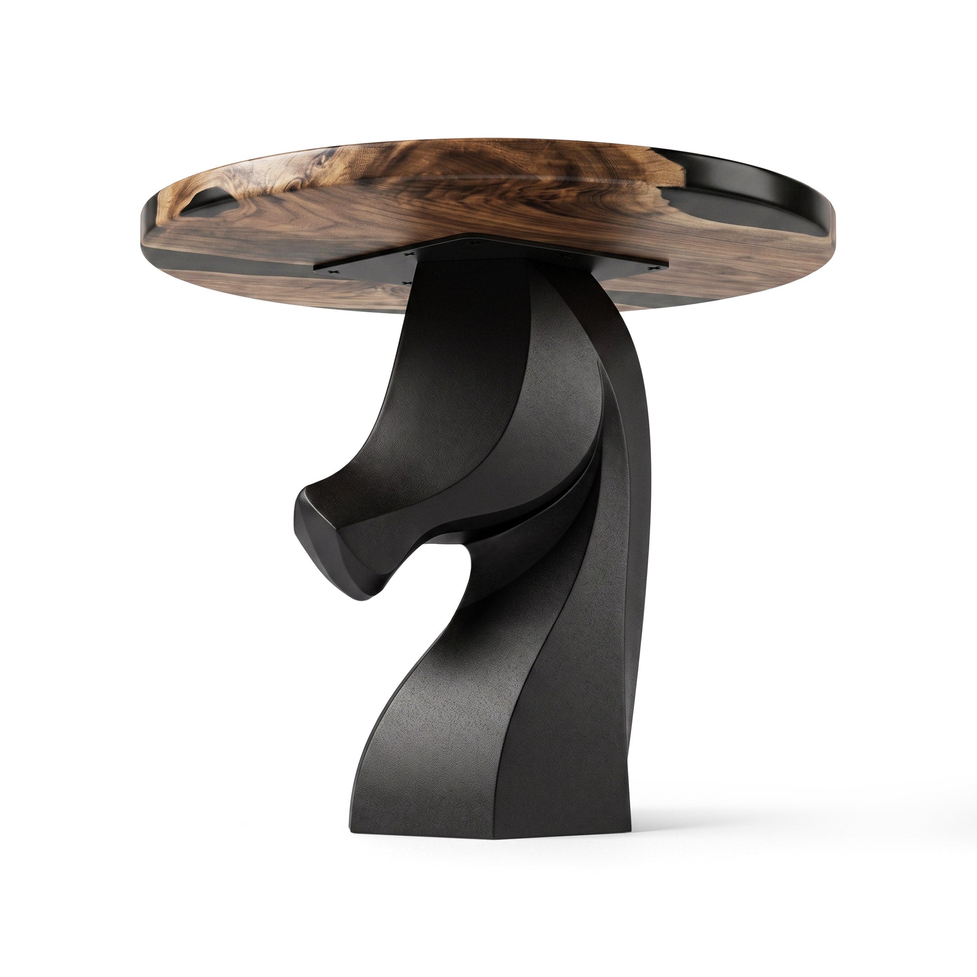 Dining Table with Cheval Metal Table Base for Modern Kitchen - white background