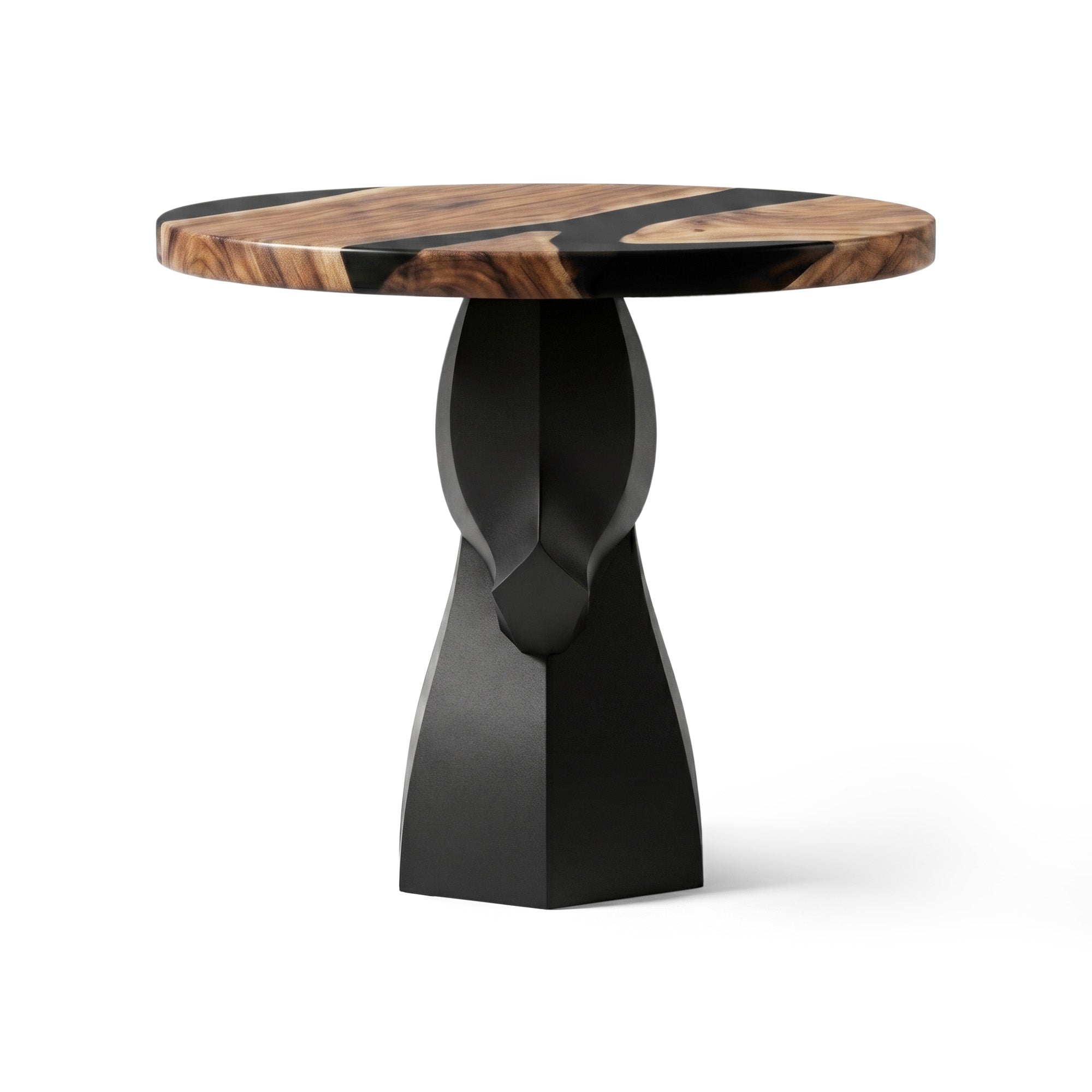 Dining Table with Cheval Metal Table Base for Modern Kitchen - white background