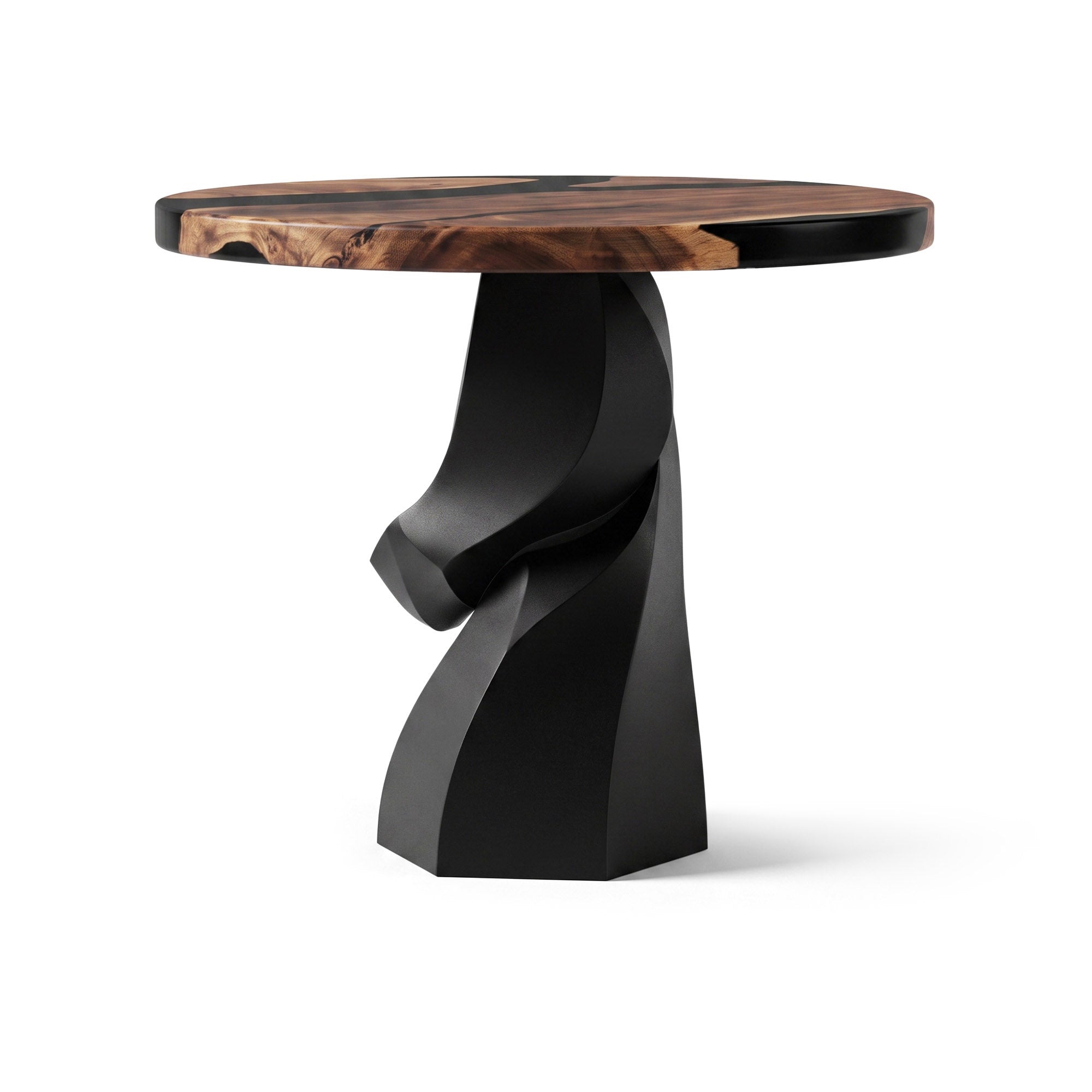 Dining Table with Cheval Metal Table Base for Modern Kitchen- white background