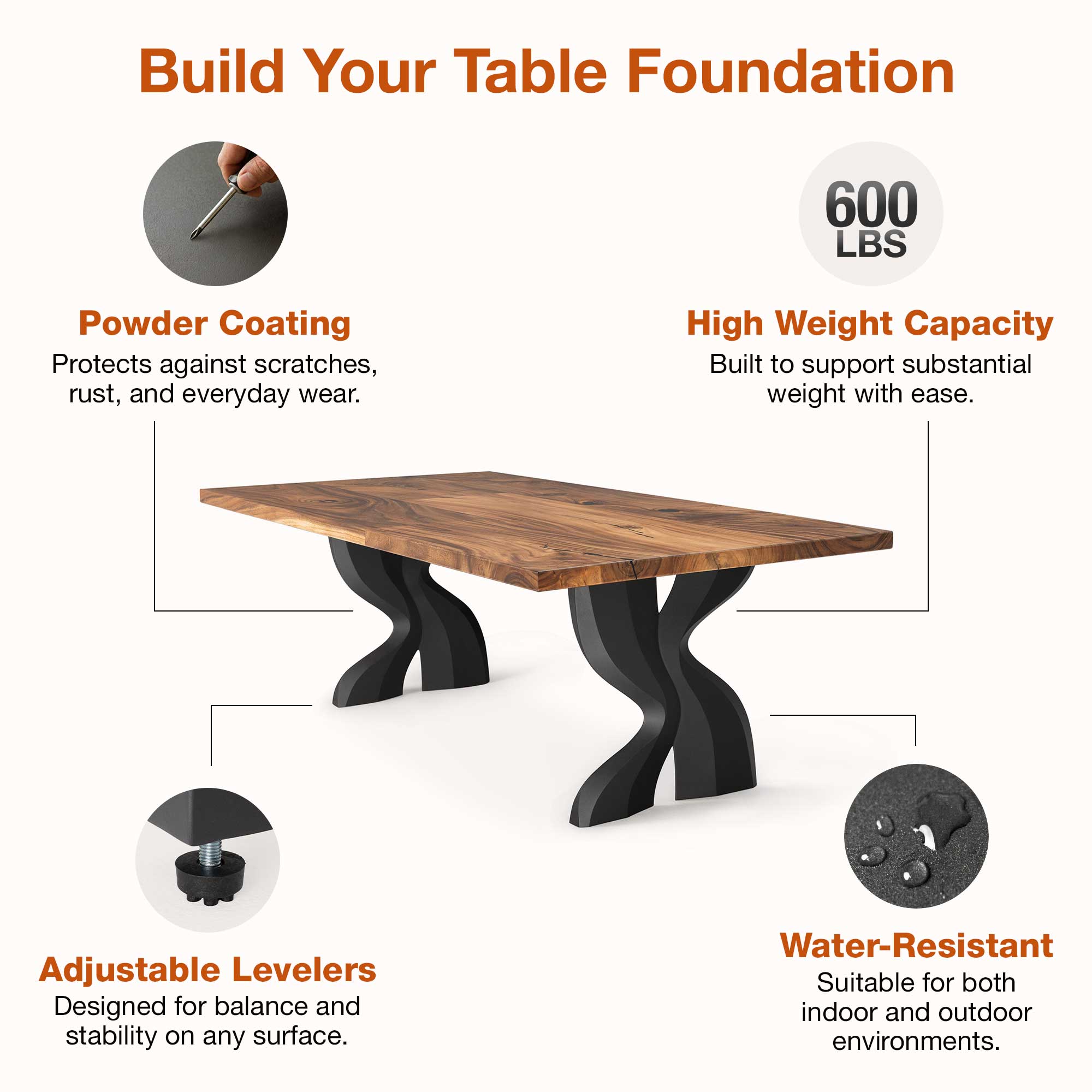 Features of Dining Table with Delta 28.5" H Modern Metal Table Legs