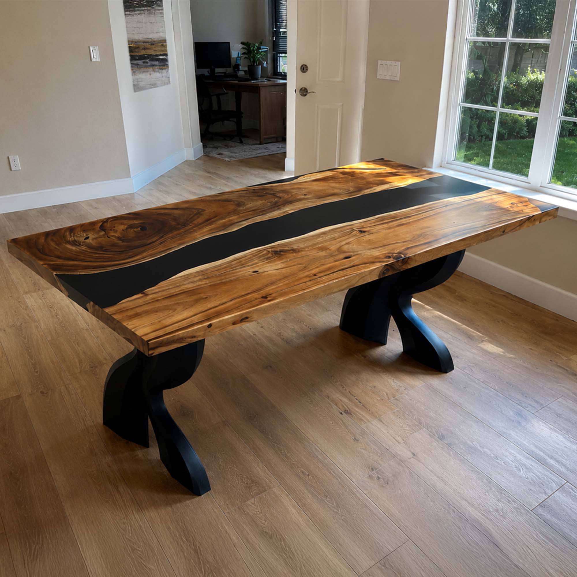 Dining Table with Delta 28.5" H Modern Metal Table Legs - Epoxy Tabletop Customer Feedback