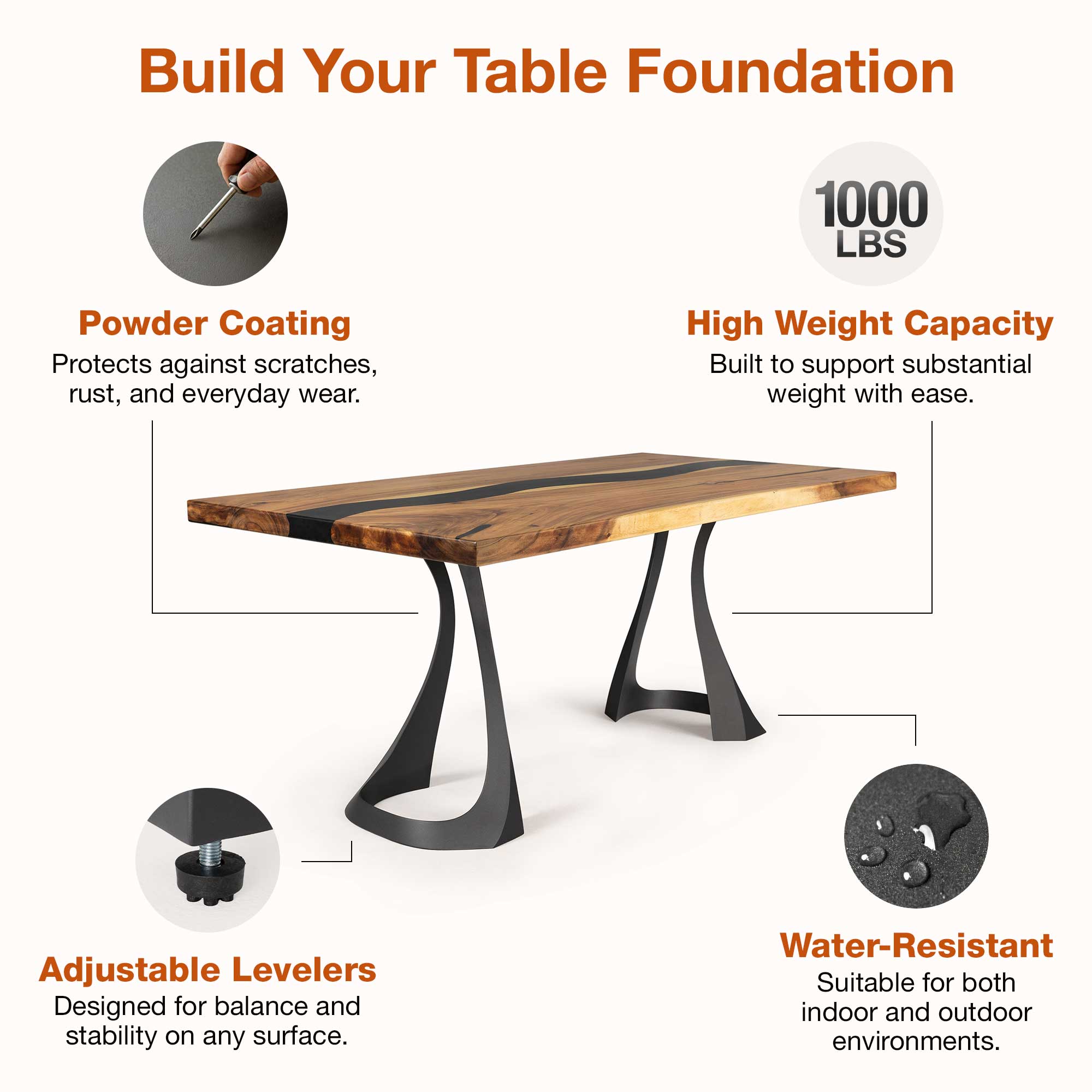 Features of Dining Table with Fello 28.5" H Metal Table Legs