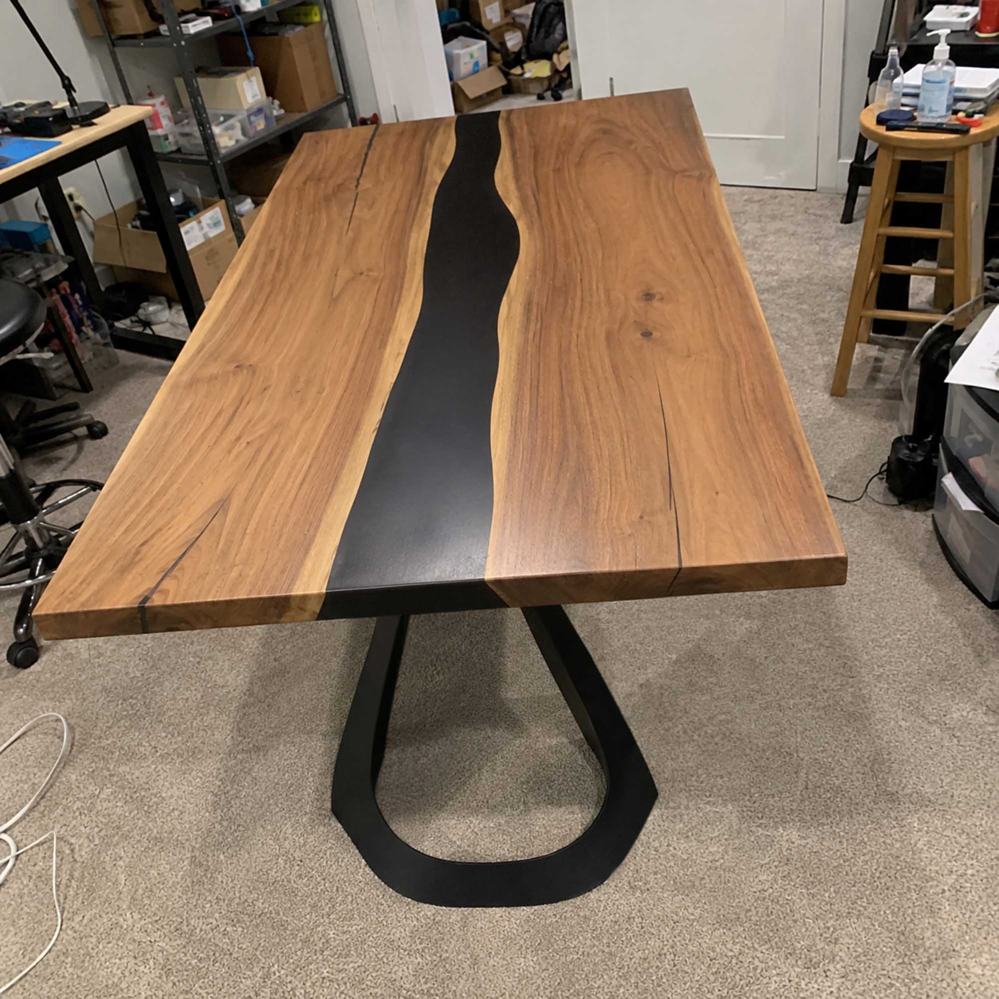 Dining Table with Fello 28.5" H Metal Table Legs - epoxy table top customer feedback