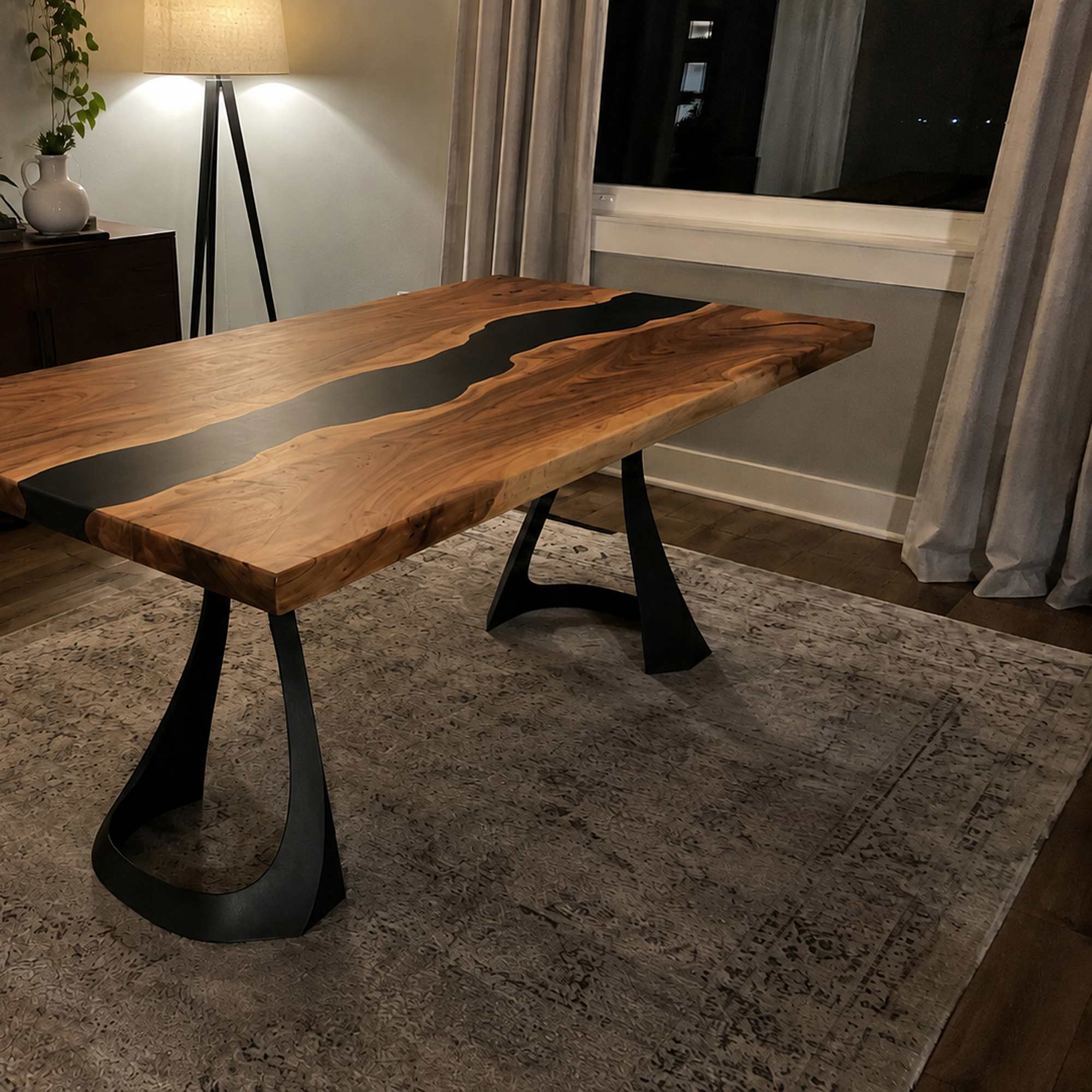 Dining Table with Fello 28.5" H Metal Table Legs - epoxy table top customer feedback
