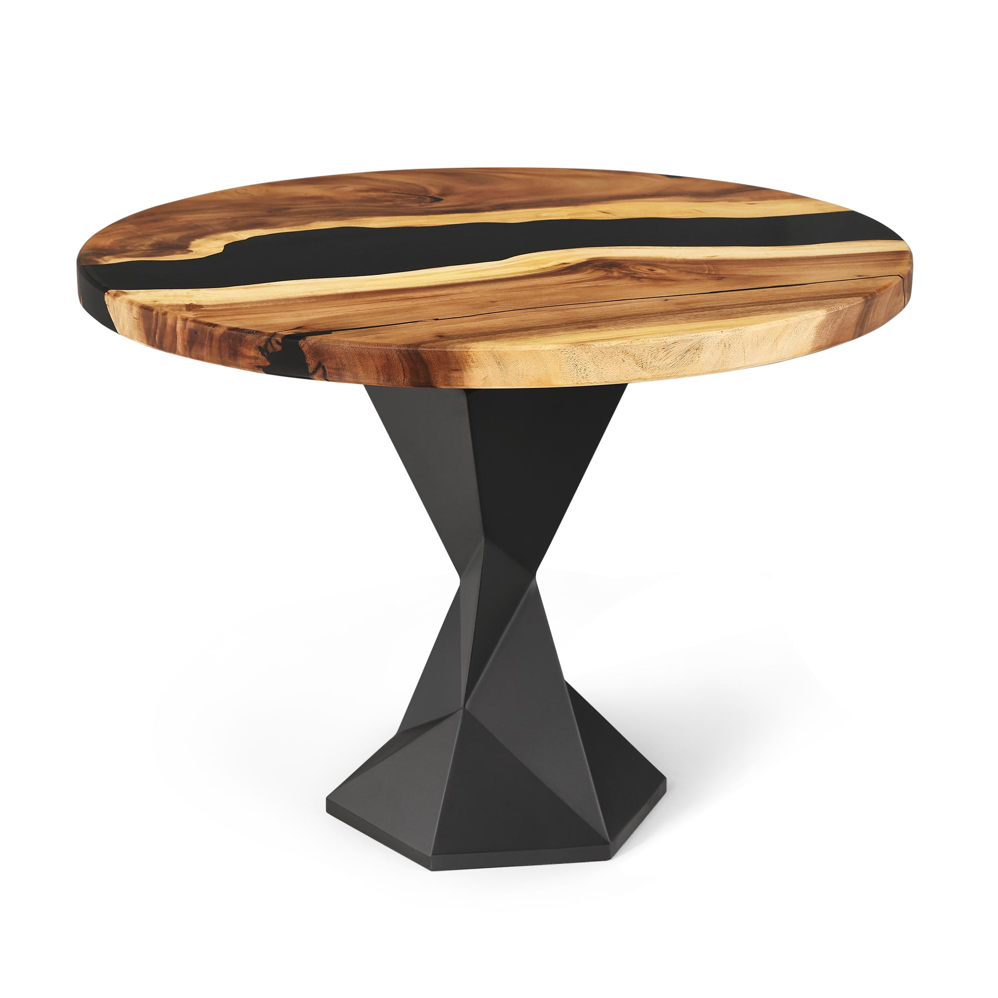 Dining Table with Frost 28.5" H Metal Table Base - round top white background