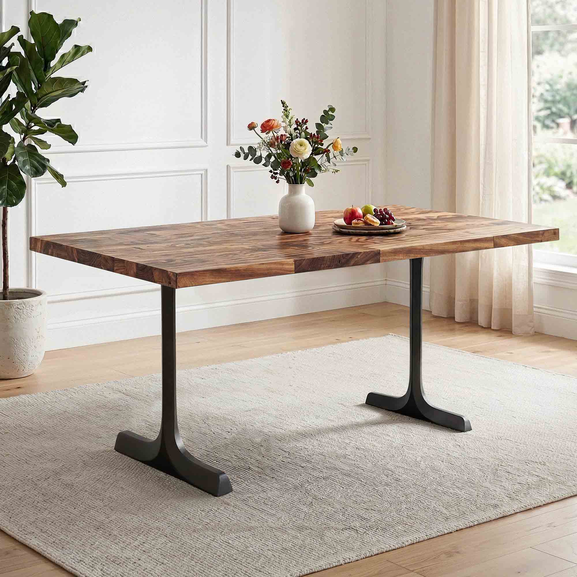 Dining Table with Goblet 28.5" H Metal Table Legs - interior