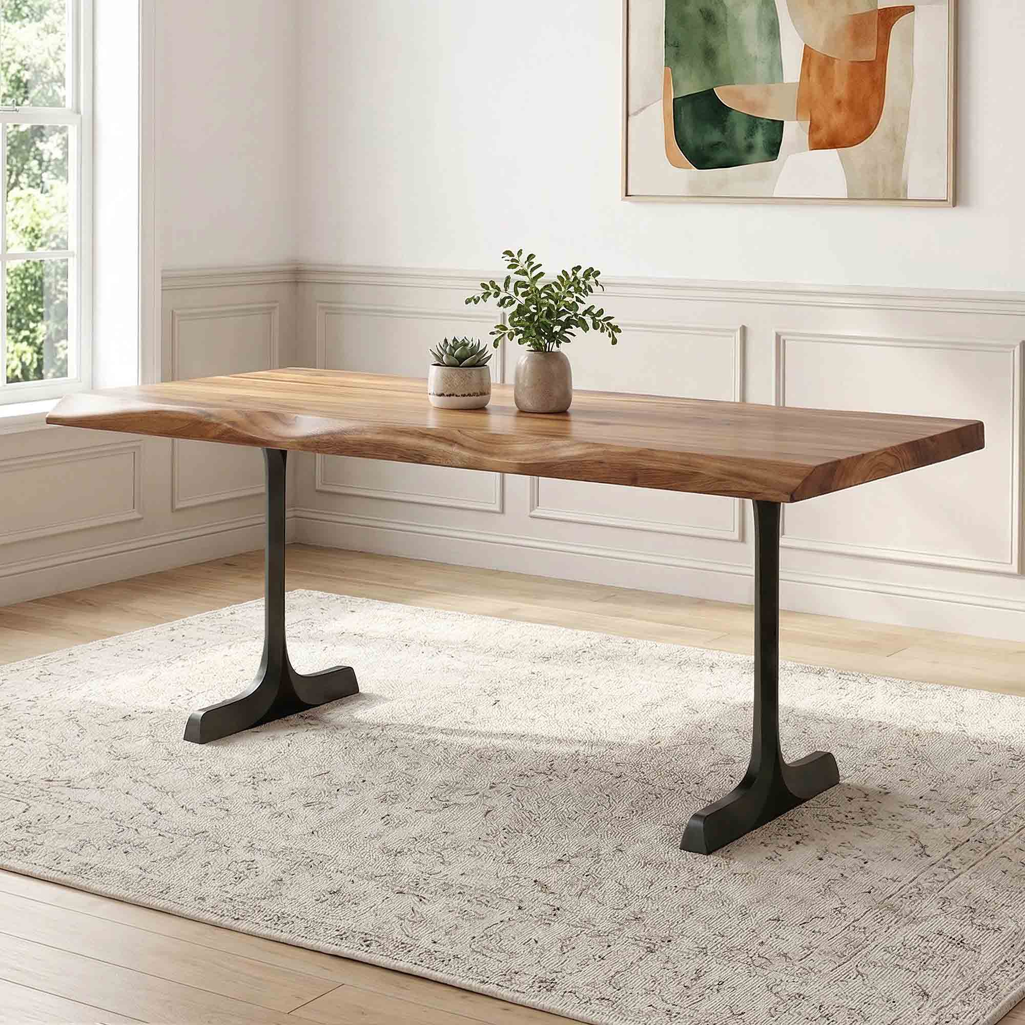 Dining Table with Goblet 28.5" H Metal Table Legs - thumb