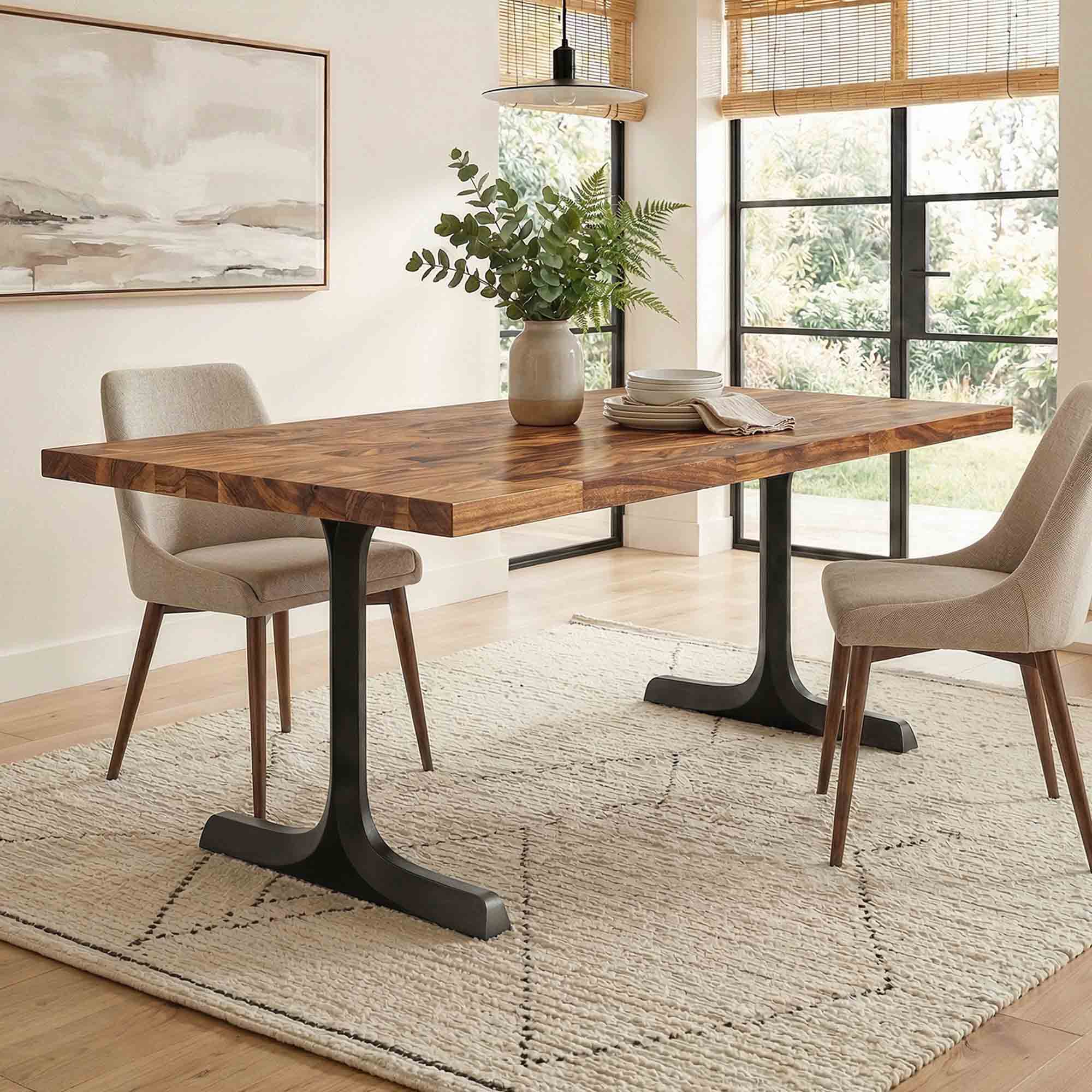 Dining Table with Goblet 28.5" H Metal Table Legs - interior