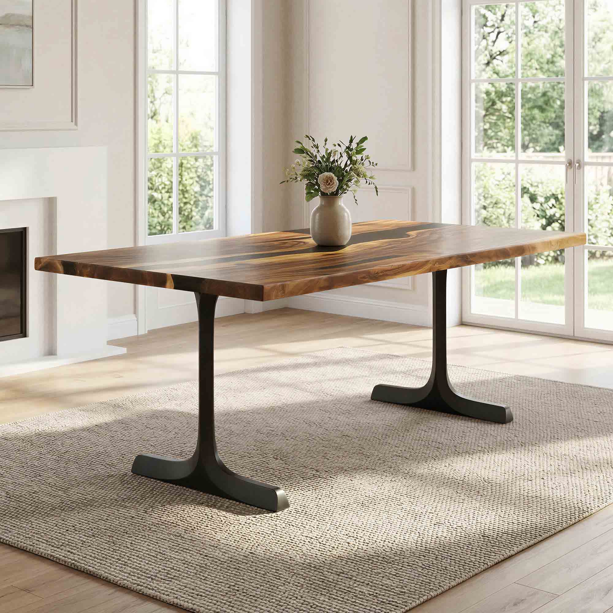 Dining Table with Goblet 28.5" H Metal Table Legs - interior