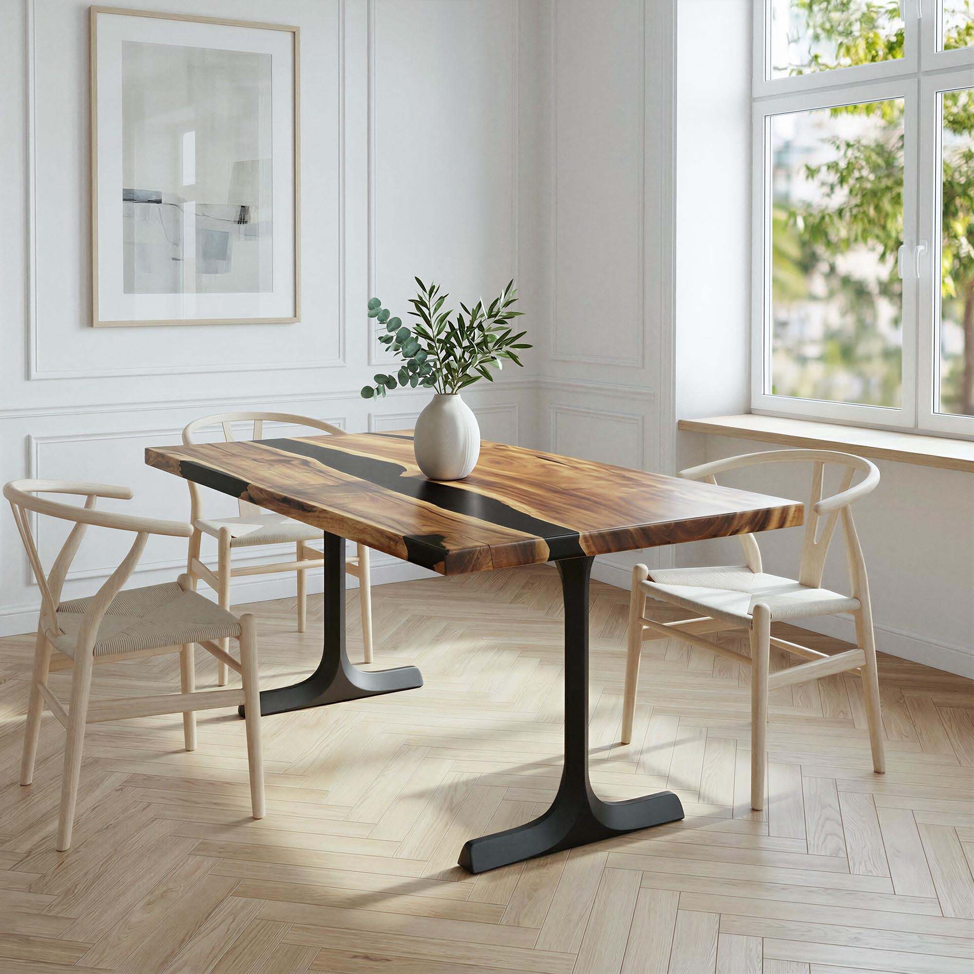 Dining Table with Goblet 28.5" H Steel Table Legs - thumb