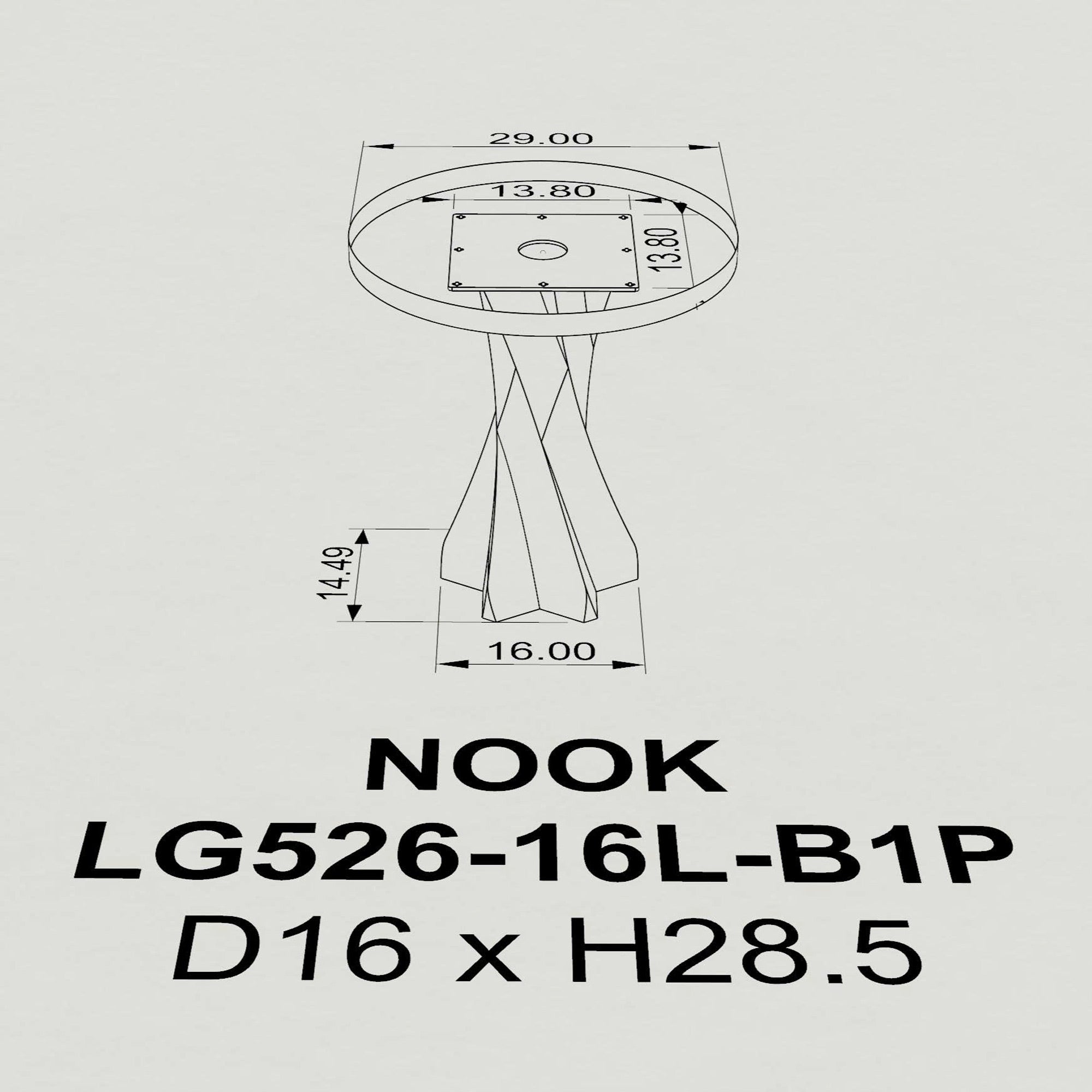 Dining Table with Nook 28.5" H x 16" L Table Base - 3d drawings