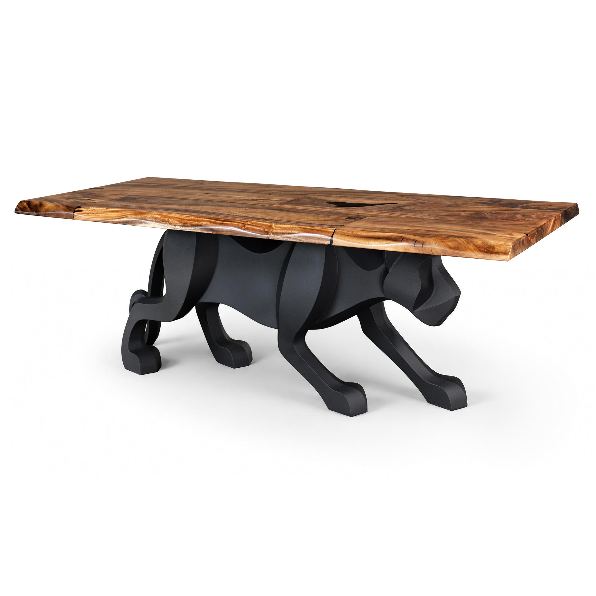 Dining Table with Panthera 28.5" Metal Table Base for Modern Kitchen - Natural tabletop white background