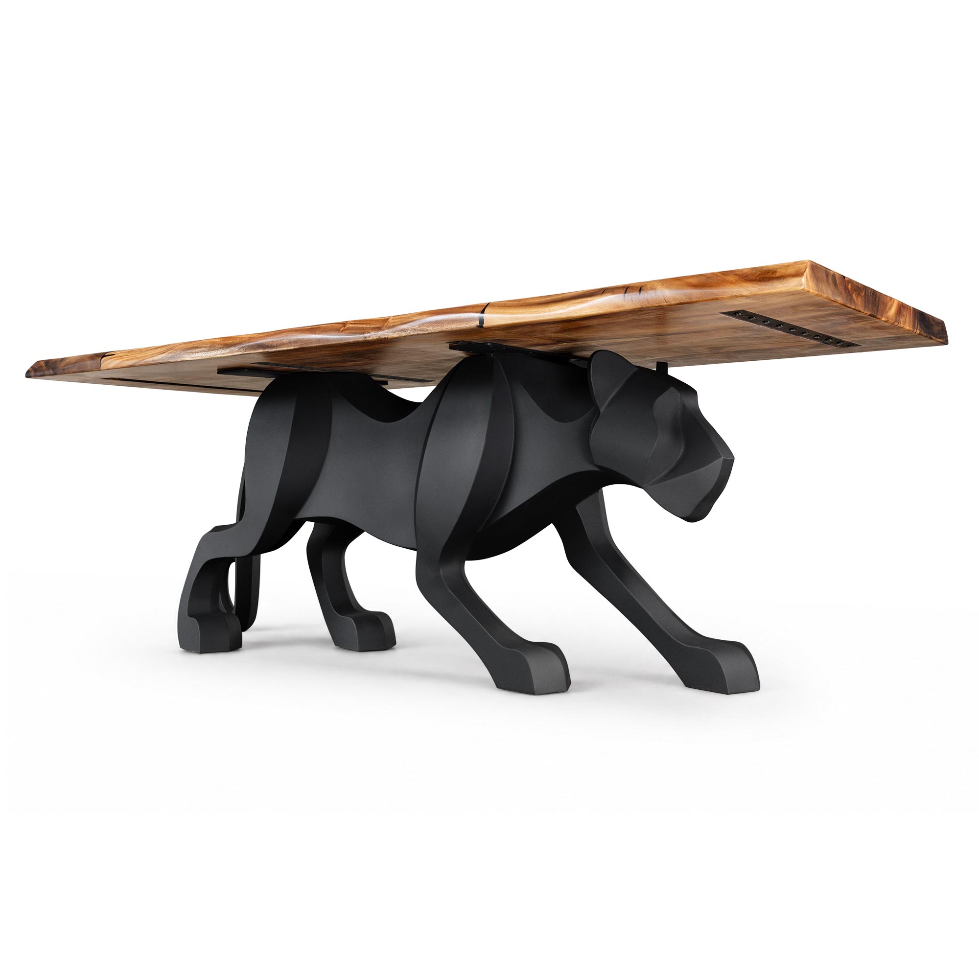 Dining Table with Panthera 28.5" Metal Table Base for Modern Kitchen - Natural tabletop white background