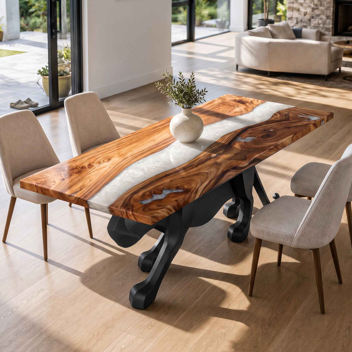 Dining Table with Panthera 28.5" Metal Table Base for Modern Kitchen - Interior