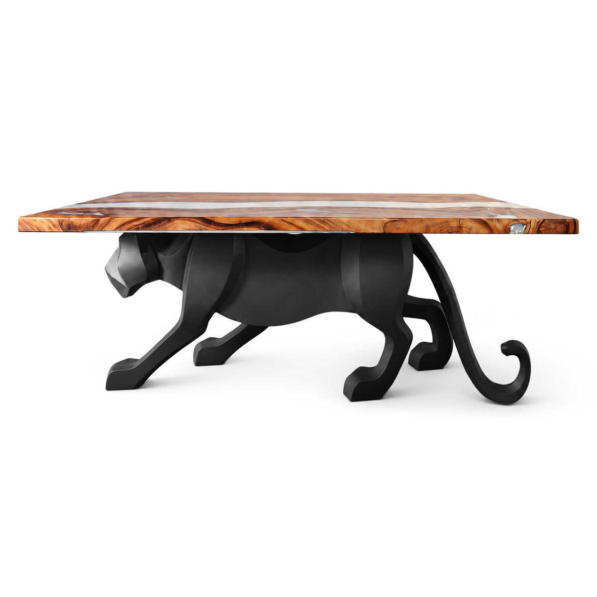 Dining Table with Panthera 28.5" Metal Table Base for Modern Kitchen - white background