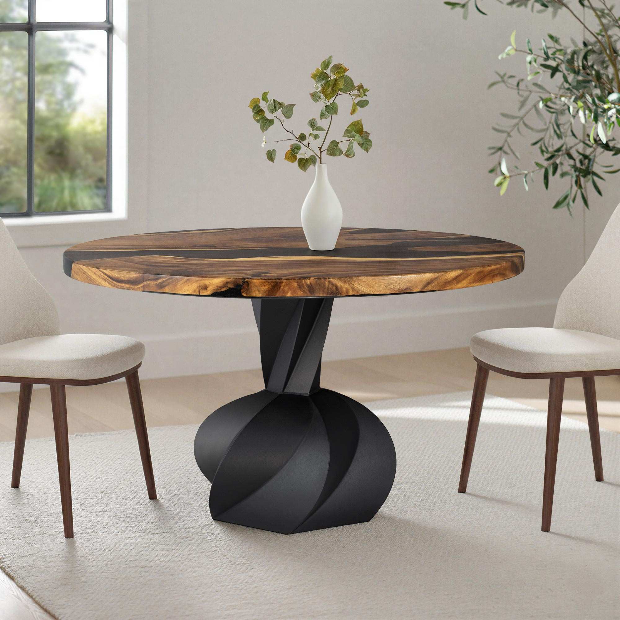 Dining Table with Papao 28.5" H Steel Table Base - thumb