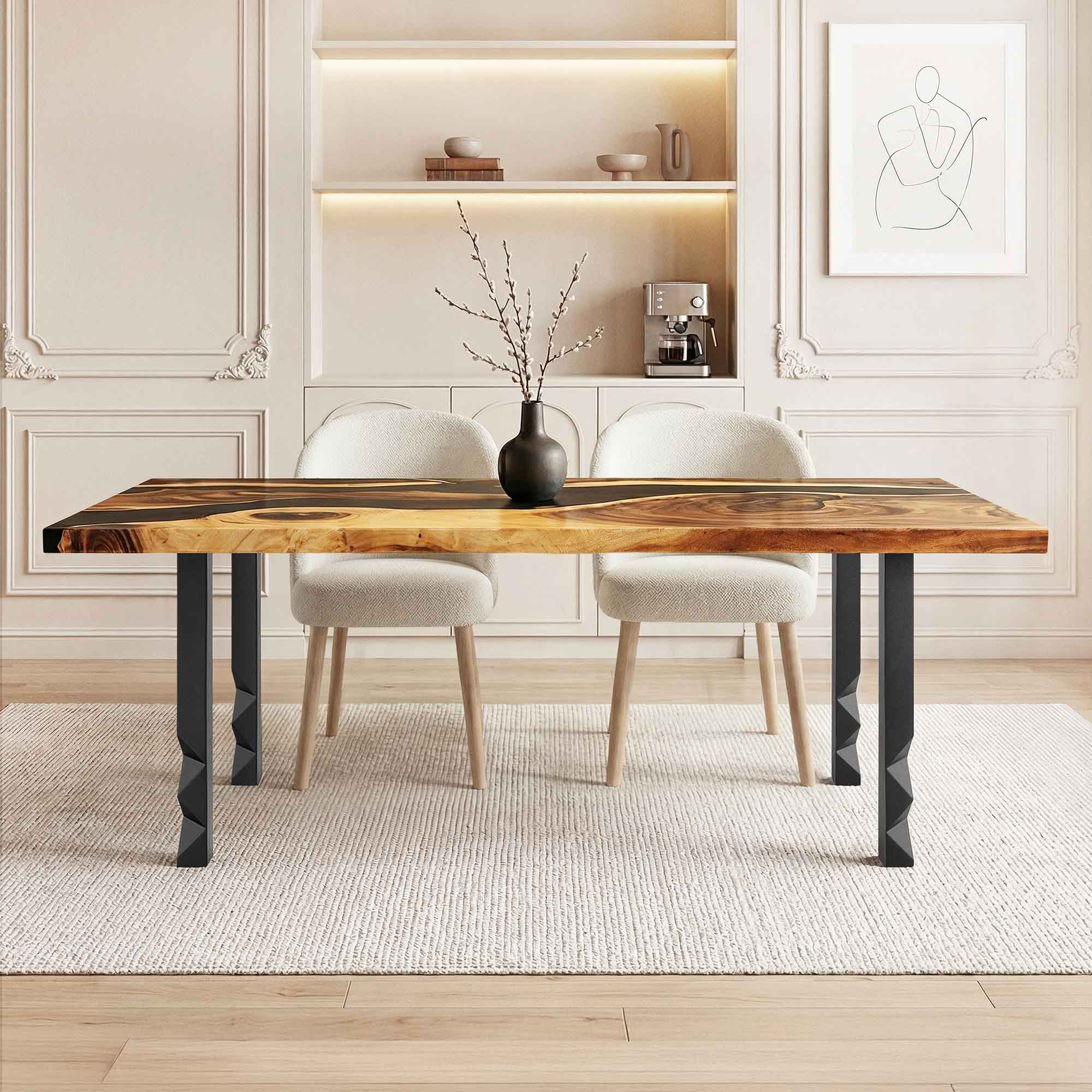 Dining Table with Pascal 28.5" H Metal Table Base - thumb