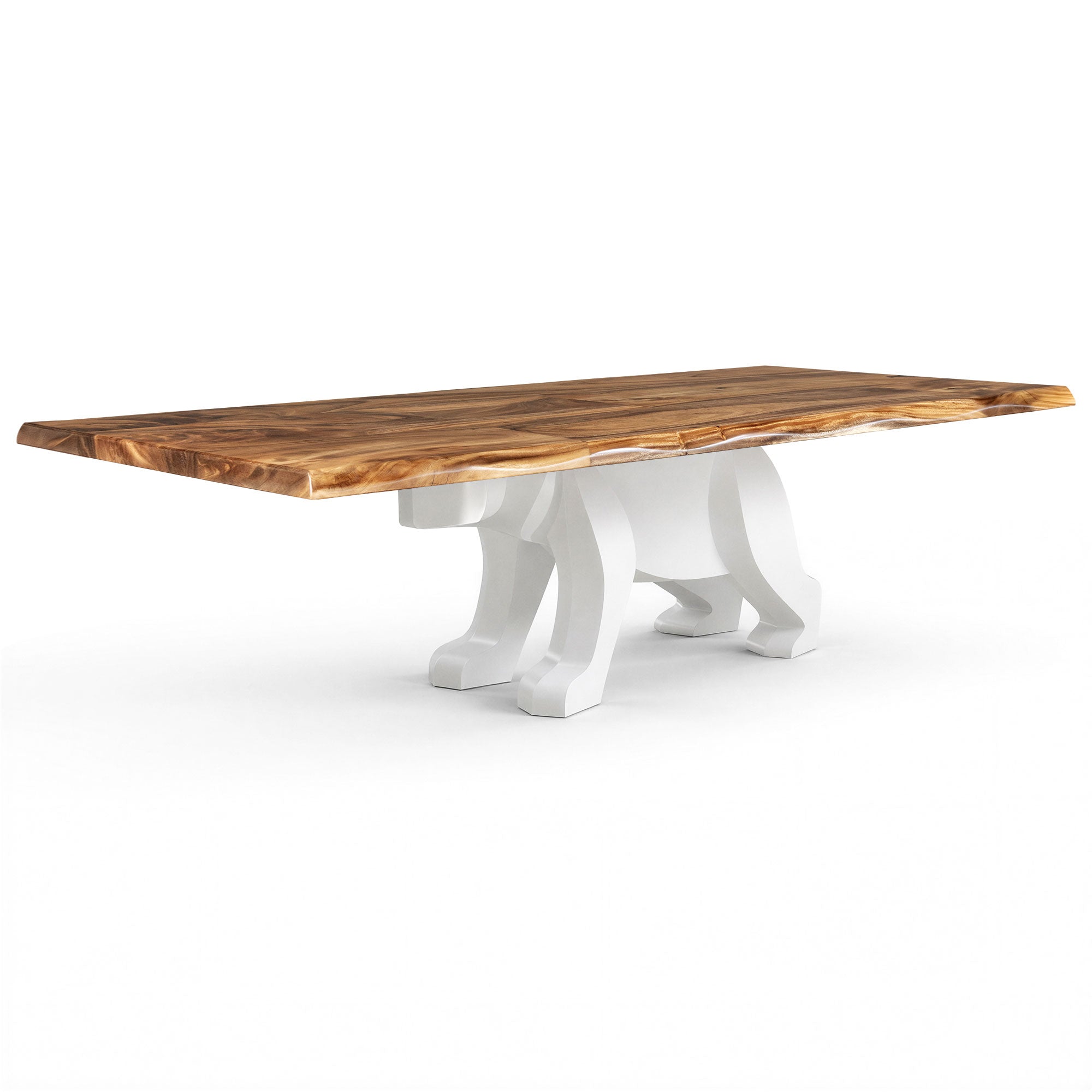 Dining Table with Polar Steel Table Base for Large Wooden Top - White background