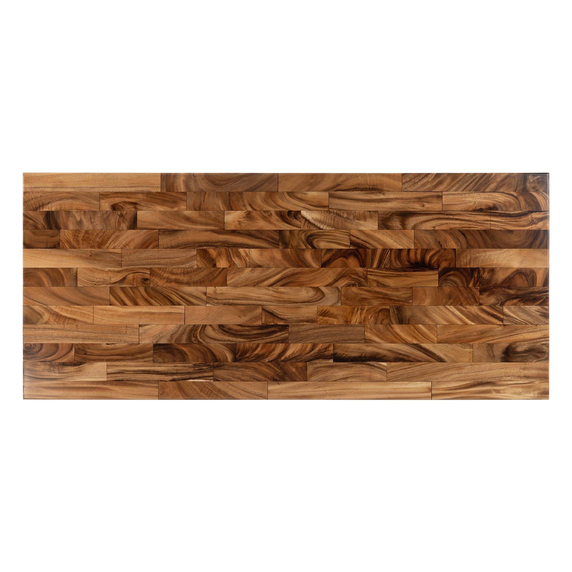 Dining Table with Rocky 28.5" H Metal Table Base - 72x36" butcher block table top white background