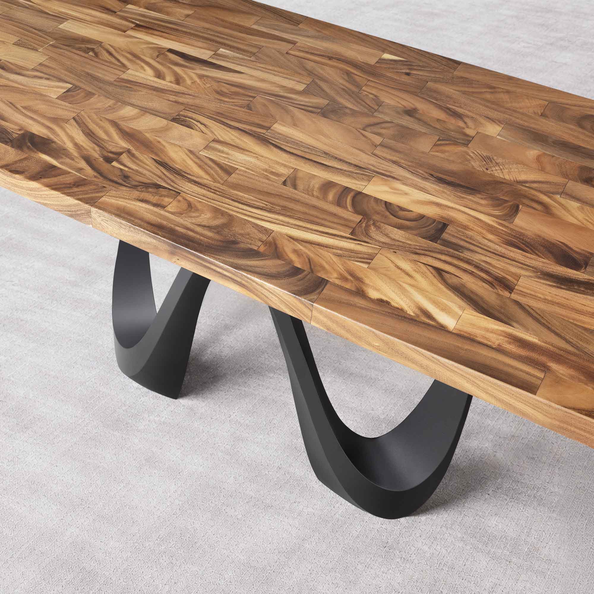 Dining Table with Wavea 28.5" H Metal Table Base - interior