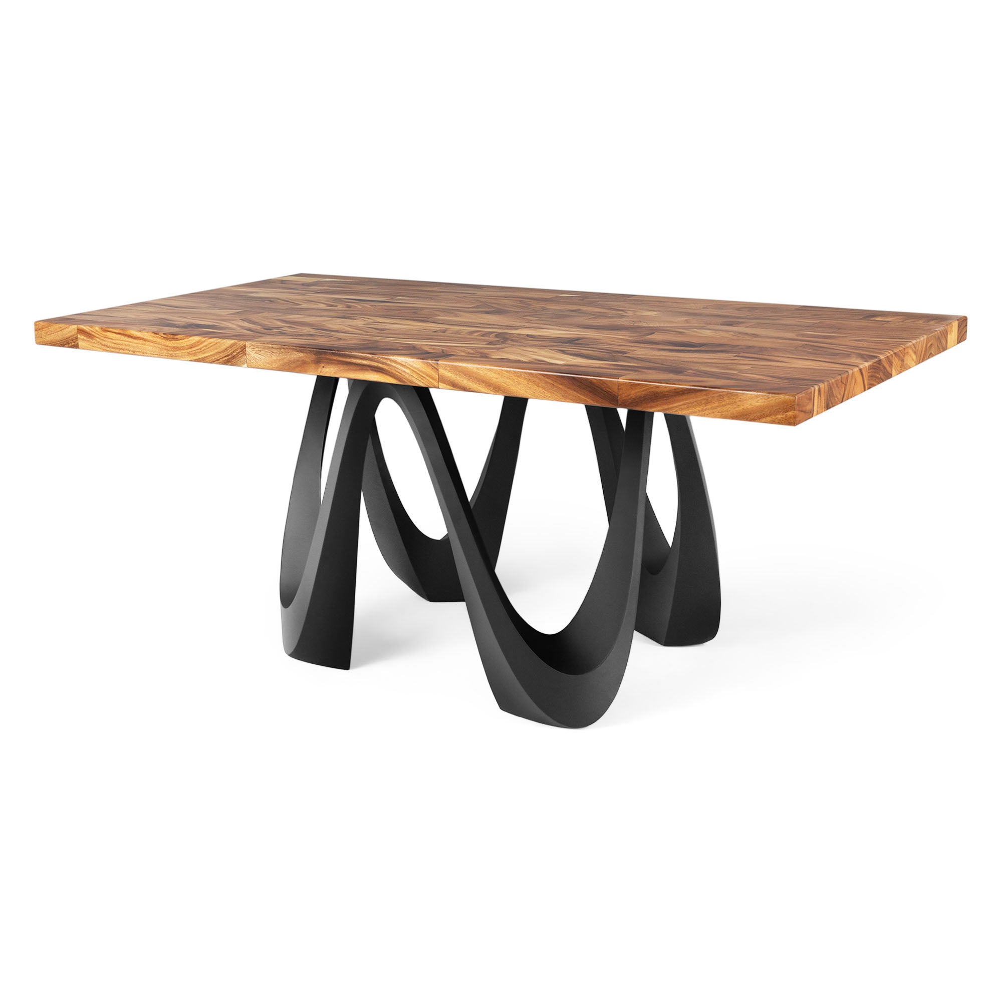 Dining Table with Wavea 28.5" H Metal Table Base - side white background