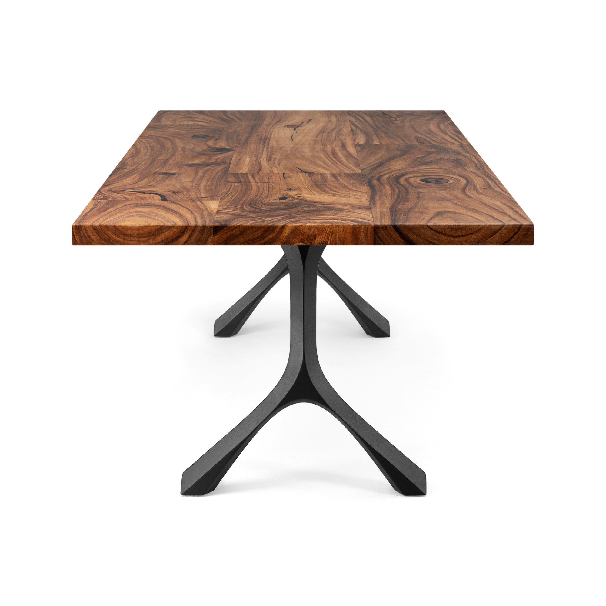 Dining Table with Wilis 28.5" H Steel Table Legs - natural wood table top white background