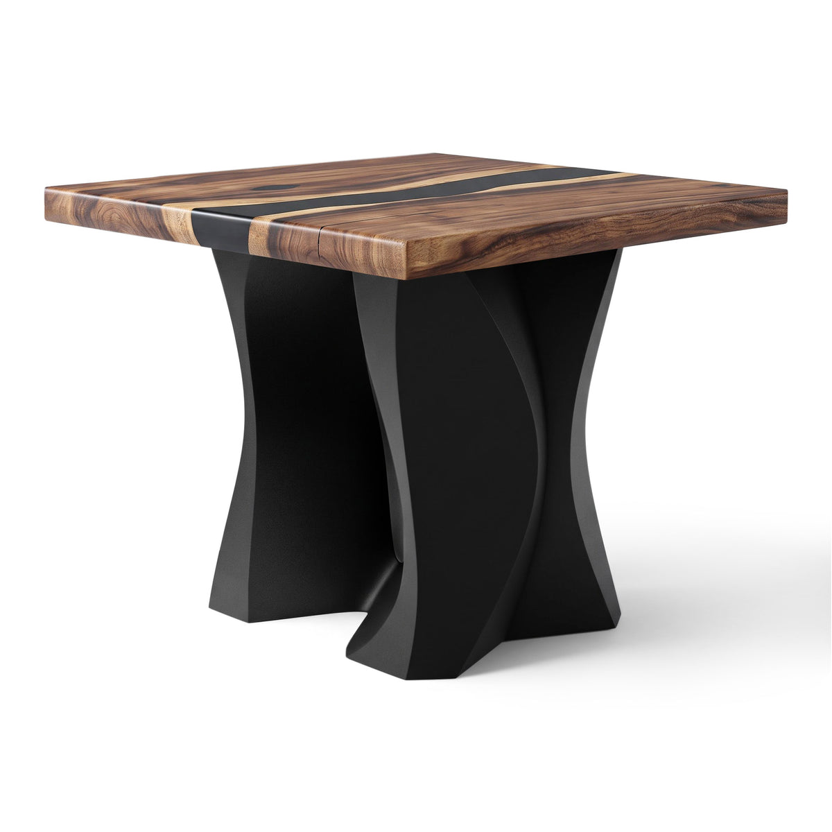 End Table 29" or 48" with Carved Rock Steel Base - 301 Rocky - SSQ29 white background