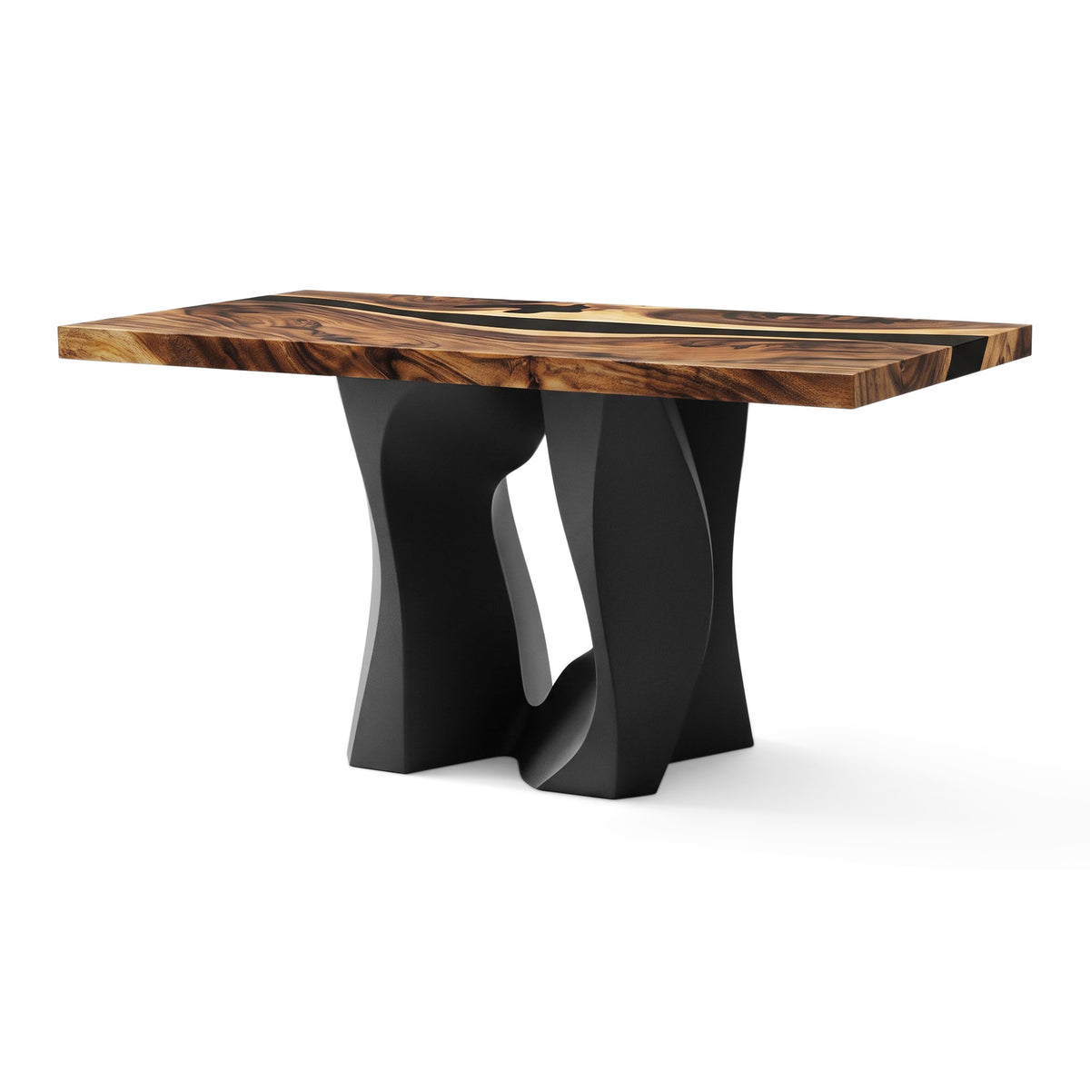 End Table 29" or 48" with Carved Rock Steel Base - 301 Rocky - SRE 48x24 White background