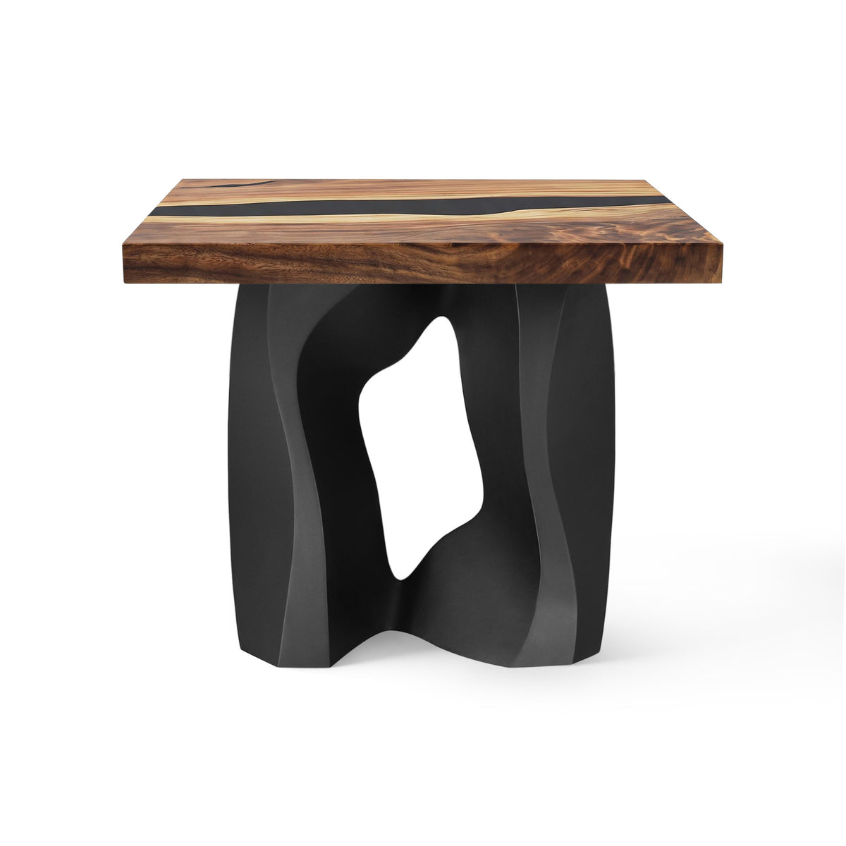 End Table 29" or 48" with Carved Rock Steel Base - 301 Rocky - SSQ29 white background