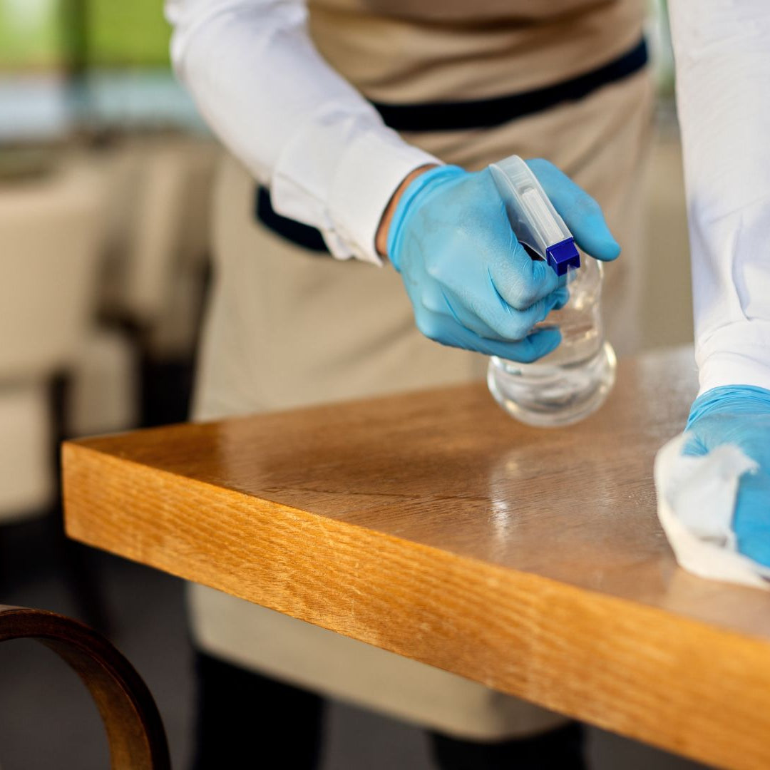 how to cleanwood table sticky