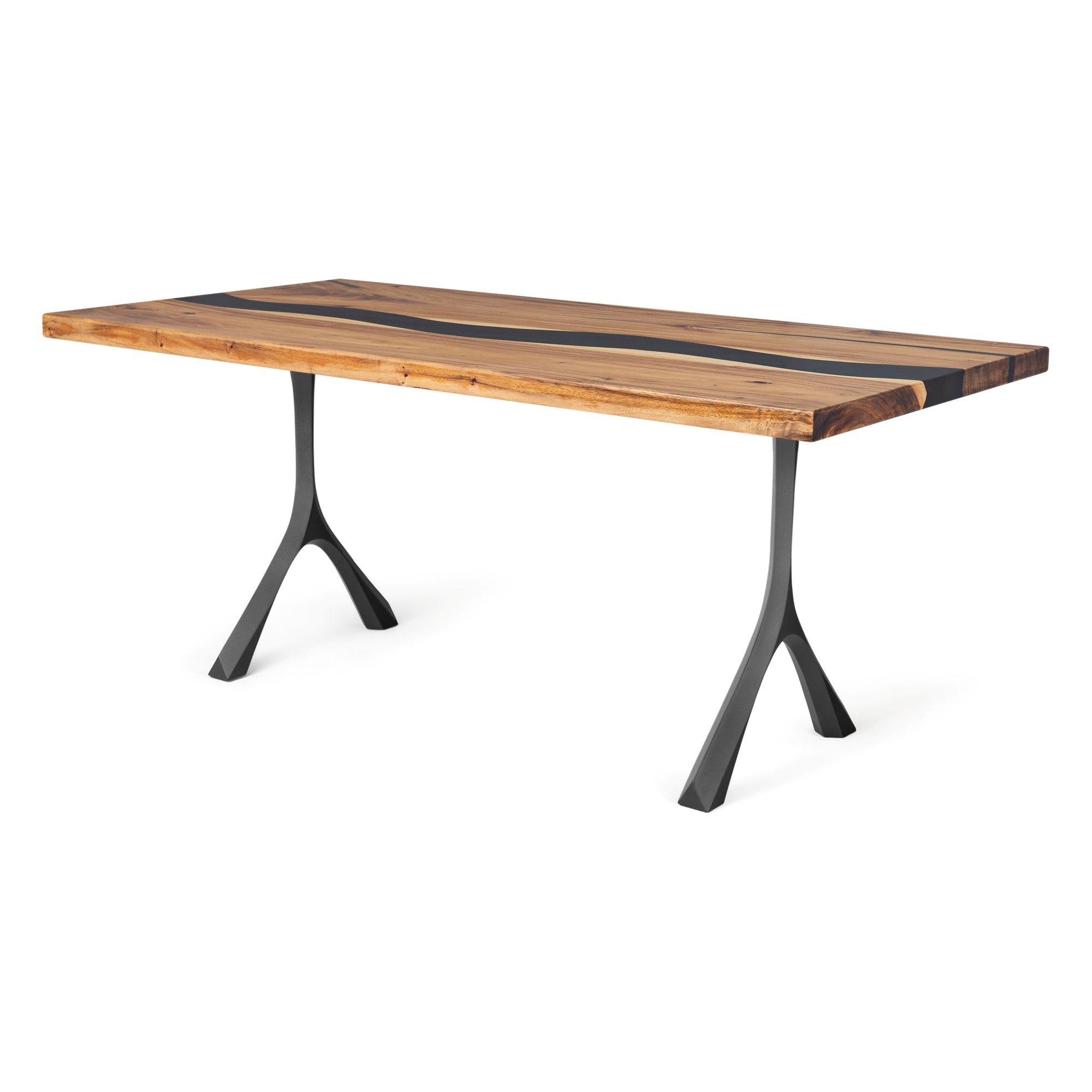 Industrial Dining Table with Wilis 28.5" H Table Legs - epoxy table top side white background