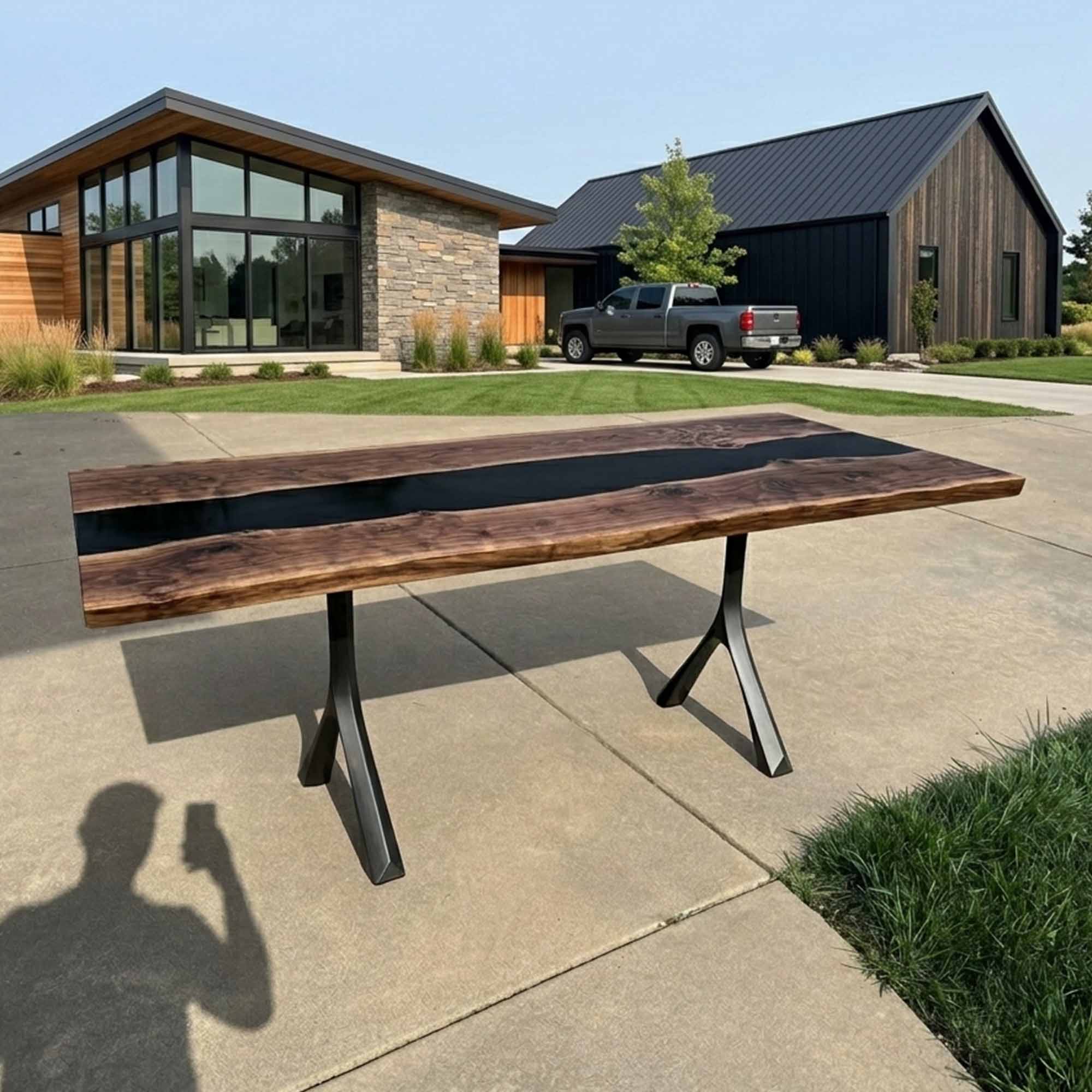 Industrial Dining Table with Wilis 28.5" H Table Legs - thumb