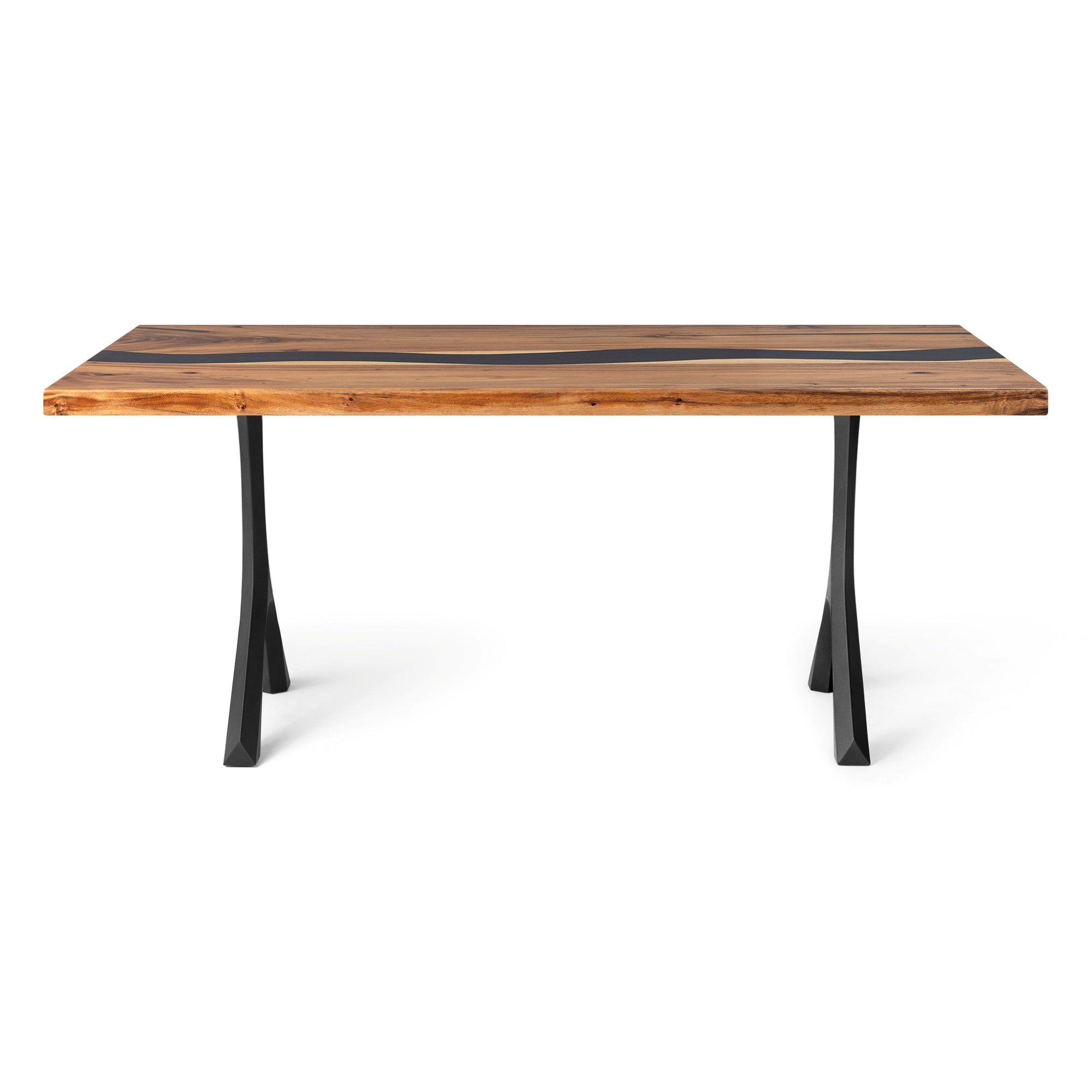 Industrial Dining Table with Wilis 28.5" H Table Legs - epoxy table top center white background