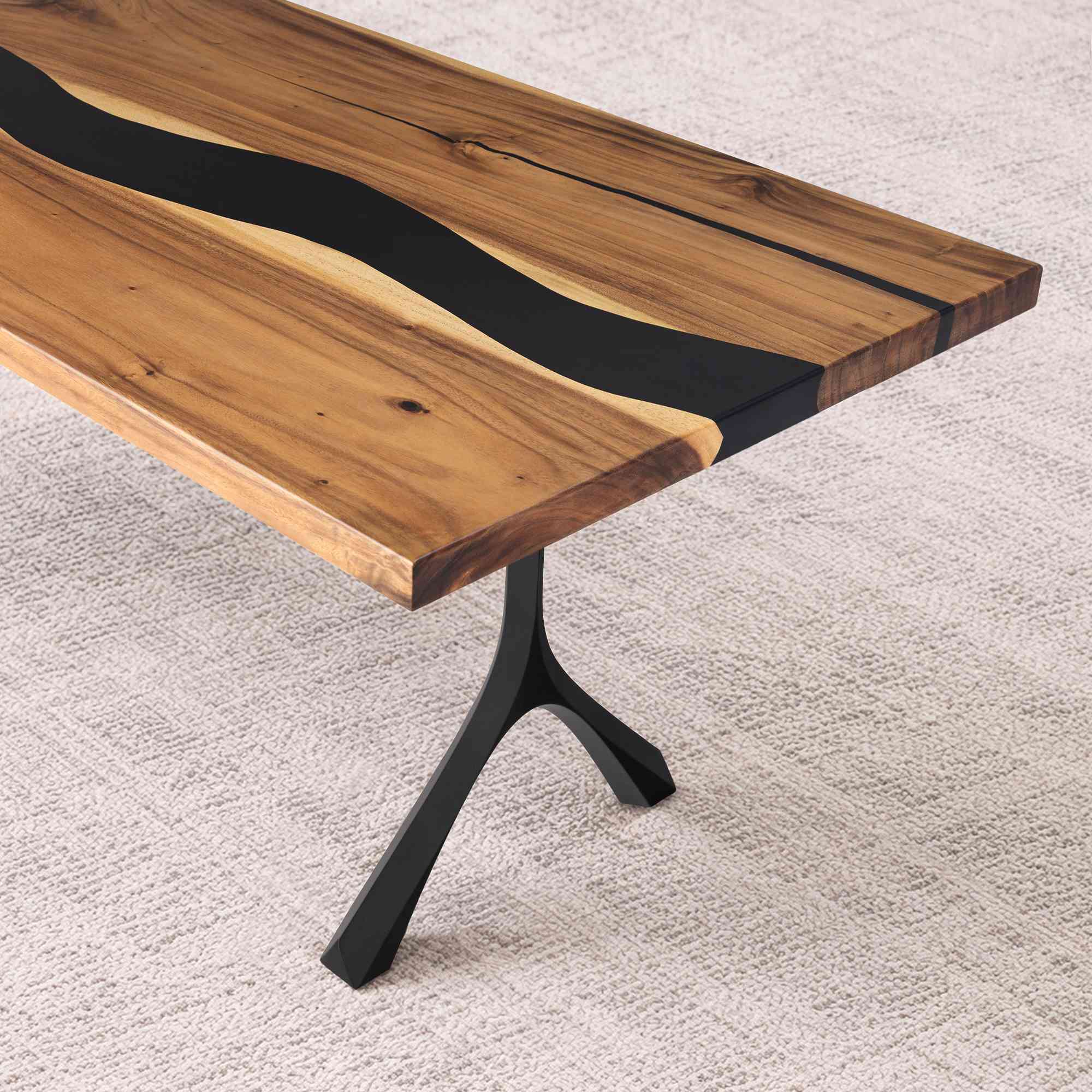 Industrial Dining Table with Wilis 28.5" H Table Legs - epoxy table top interior