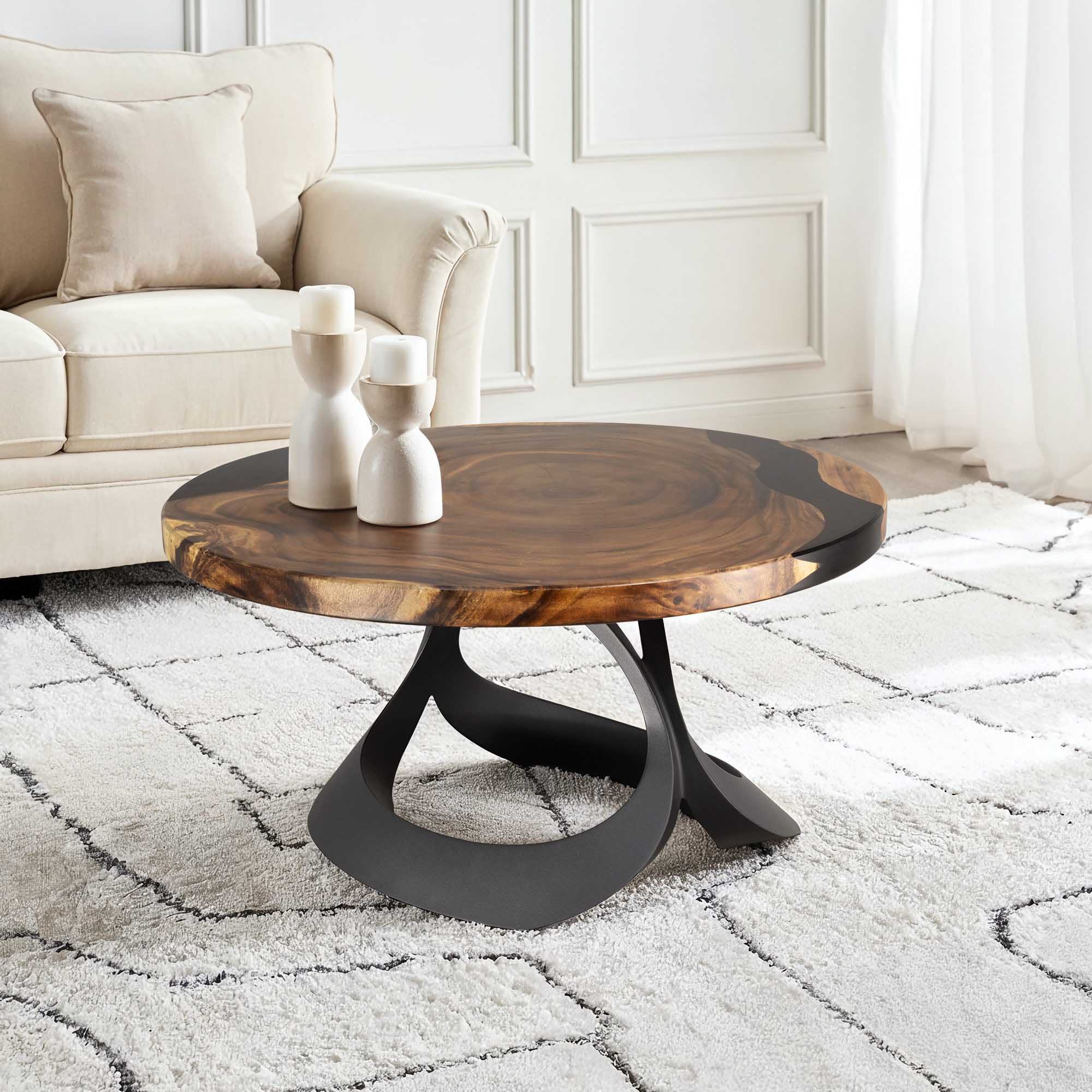 Manta Table Base 16" H Metal Design for Coffee Tables