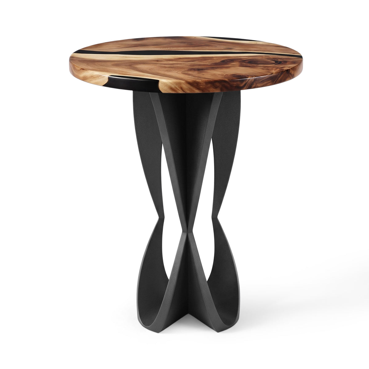 MCM Bar Table 35" or 41" Round in Epoxy Wood for Home Bars - 606 Blowy - SRU35 White Background
