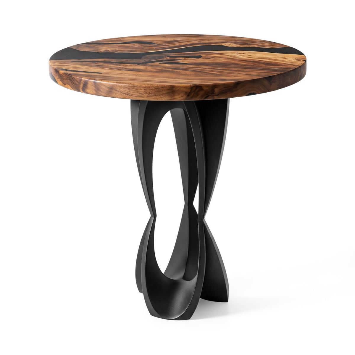 MCM Bar Table 35" or 41" Round in Epoxy Wood for Home Bars - 606 Blowy - SRU41 White background