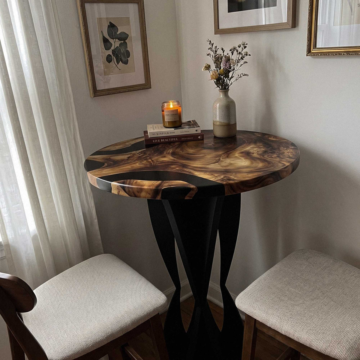 MCM Bar Table 35" or 41" Round in Epoxy Wood for Home Bars - 606 Blowy - SRU35 Customer feedback