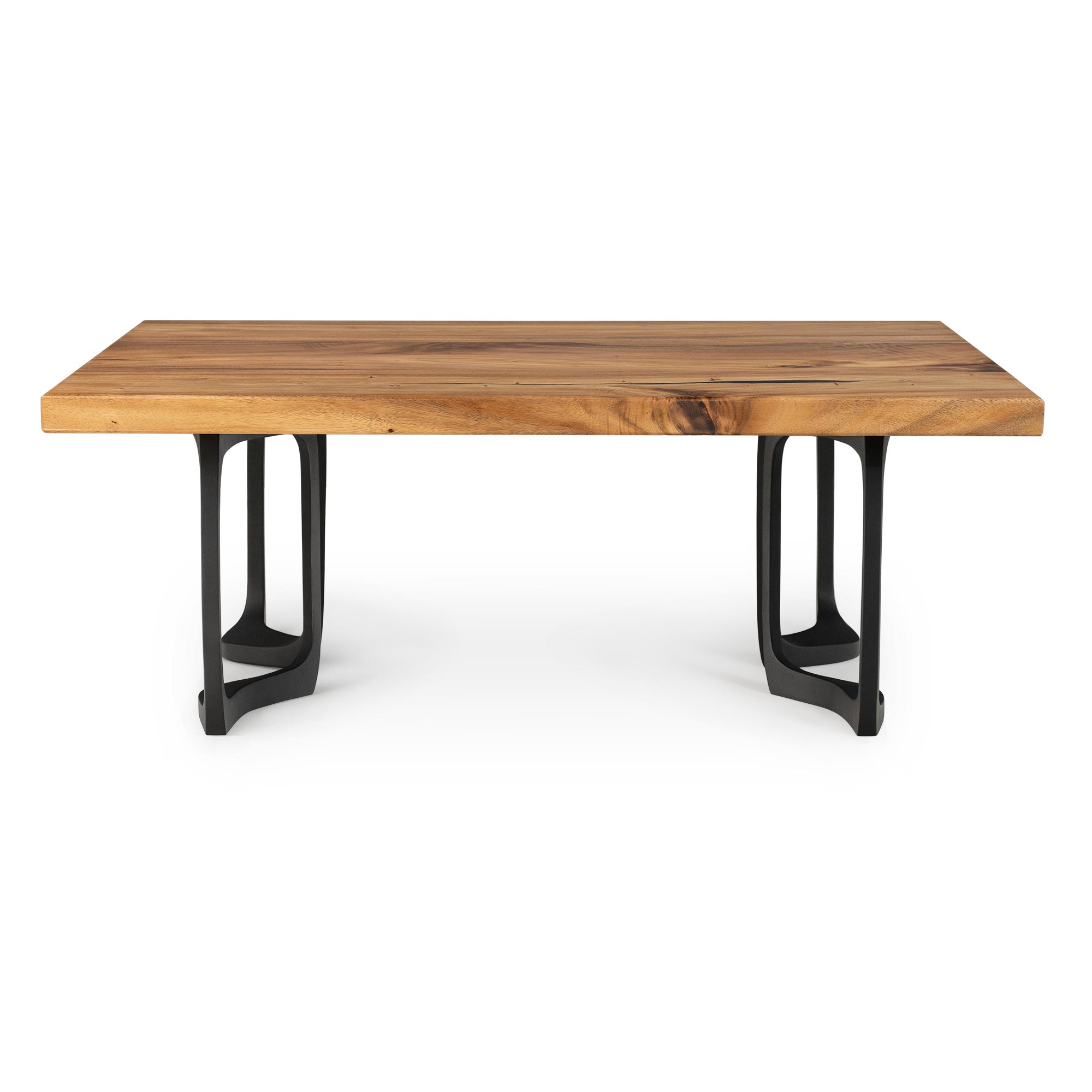 Metal Table Base Framie 16" H High Side Natural Wood Table - center white background