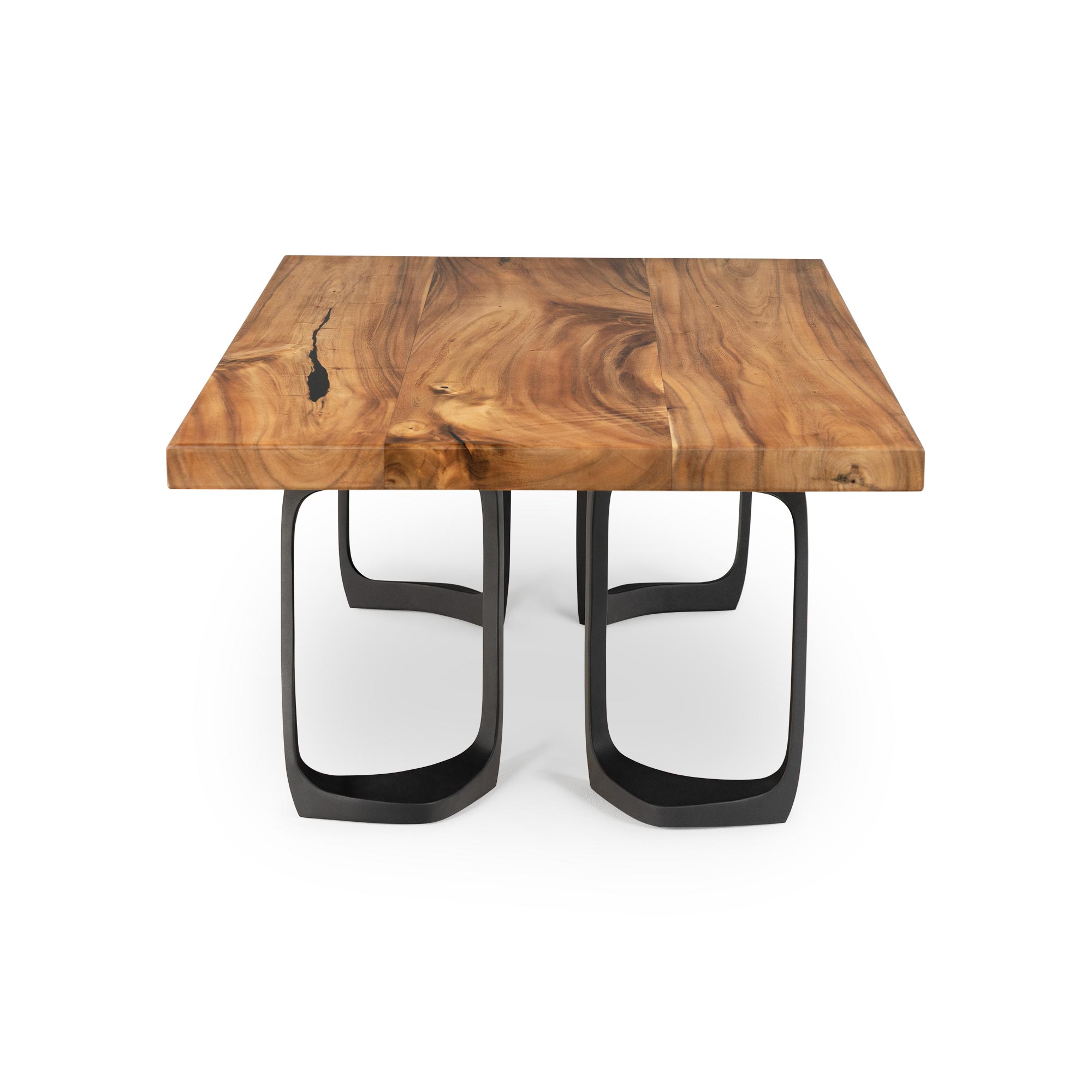 Metal Table Base Framie 16" H High Side Natural Wood Table - side white background