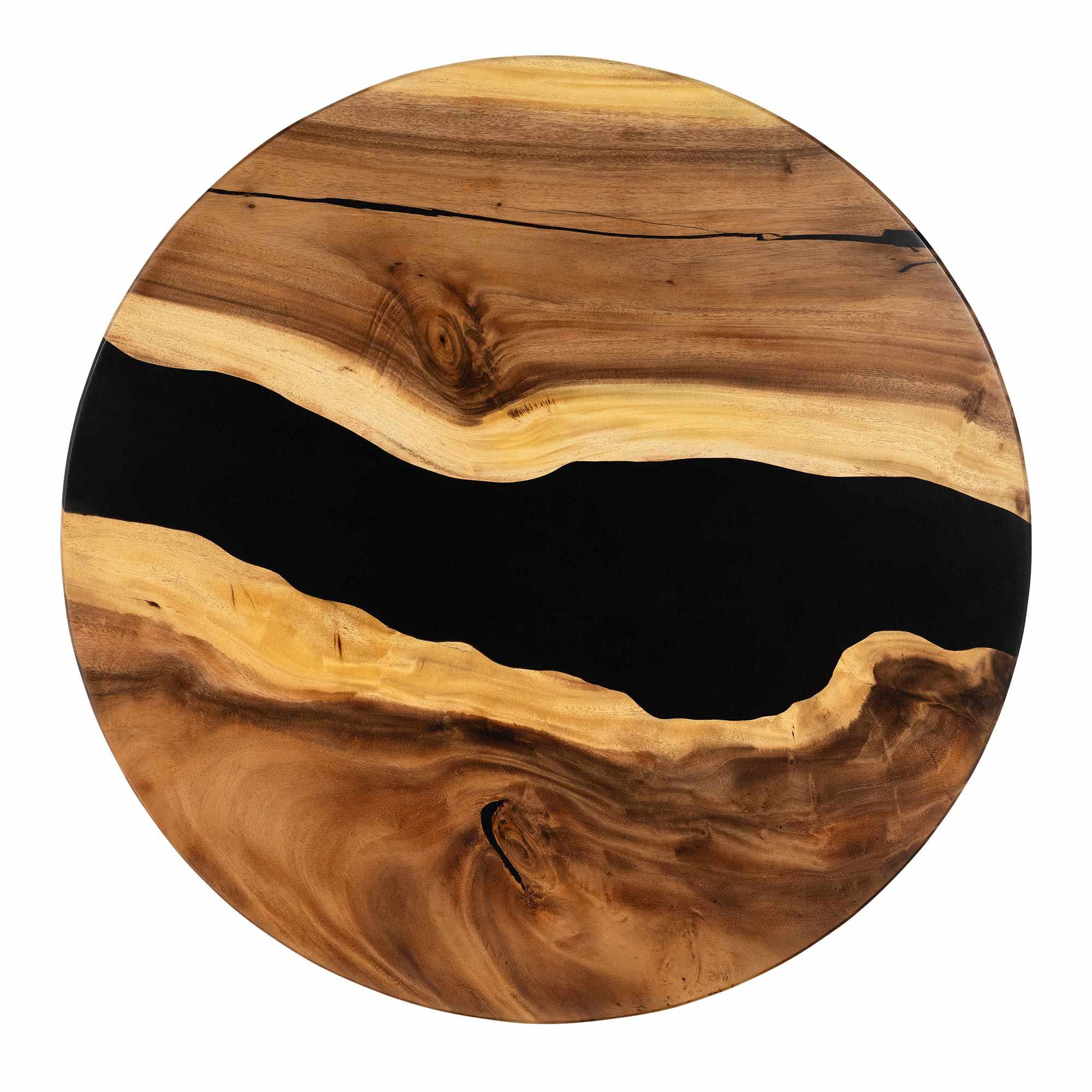 Metal Table Base Papao 16" H for Coffee Wood Table - close-up of round table top only white background