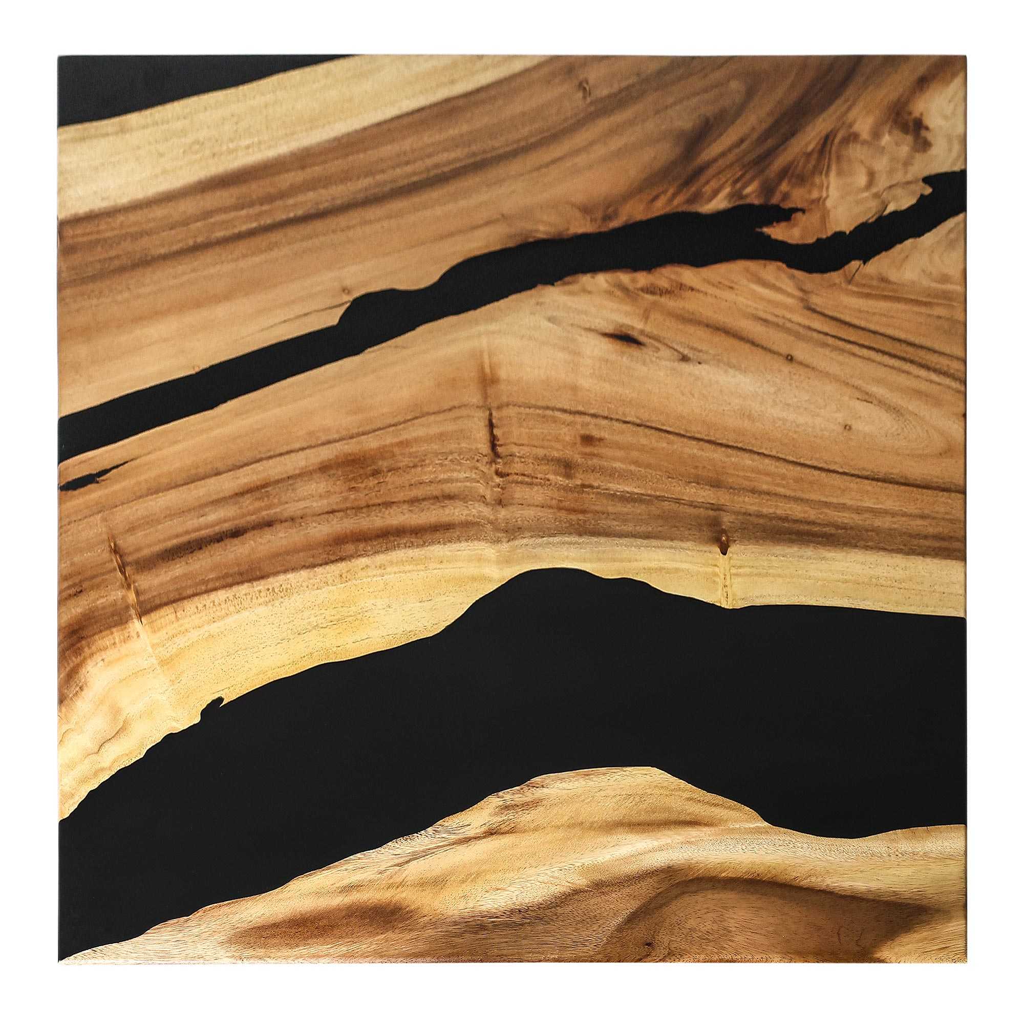 Metal Table Base Papao 16" H for Coffee Wood Table - close-up of square table top only white background