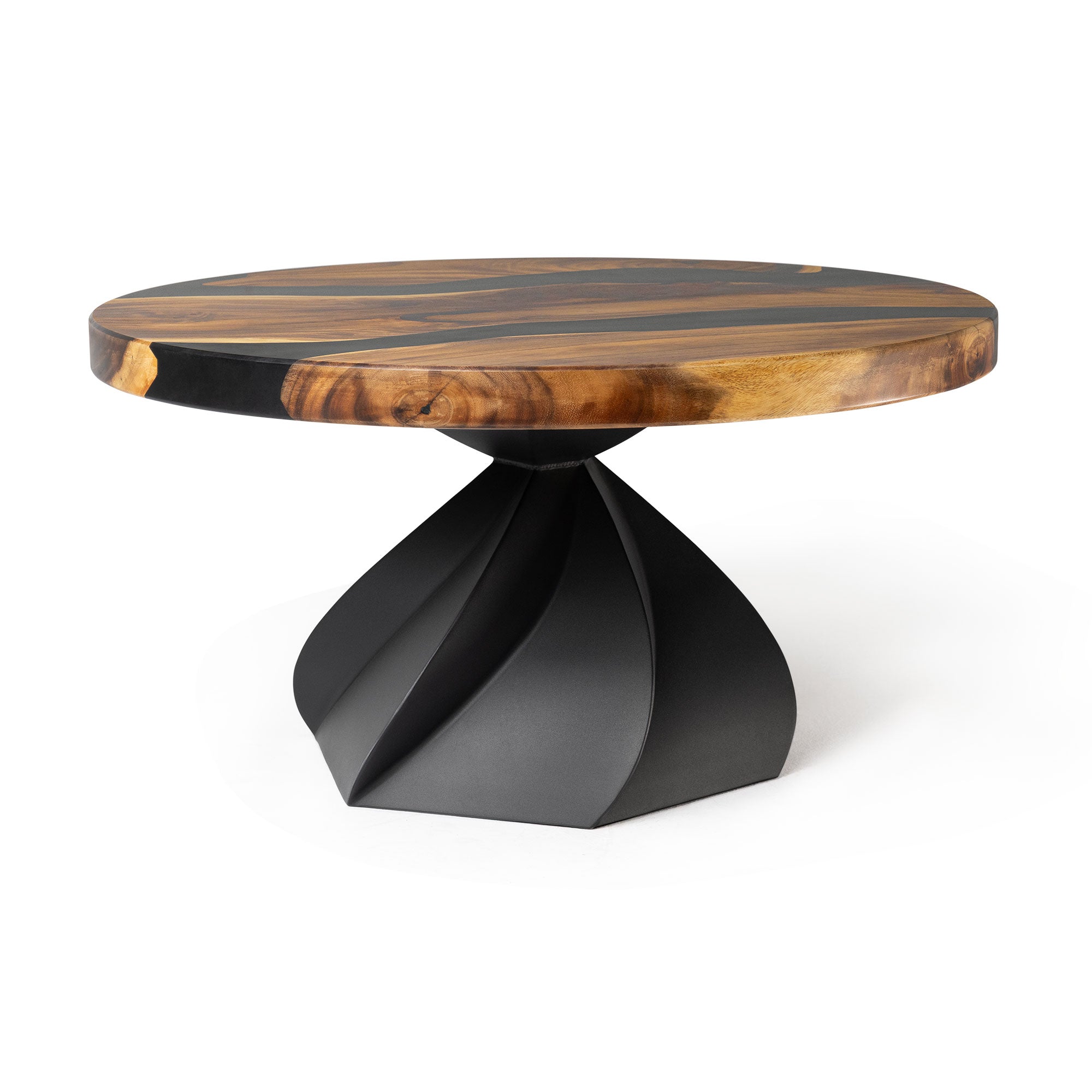 Metal Table Base Papao 16" H for Coffee Wood Table - round table top white background